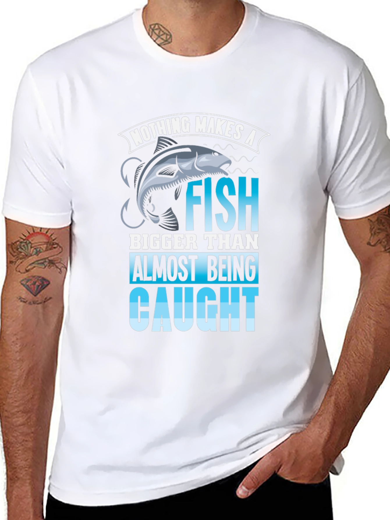 Fishing T-Shirt: Nothing Makes a Fish Bigger