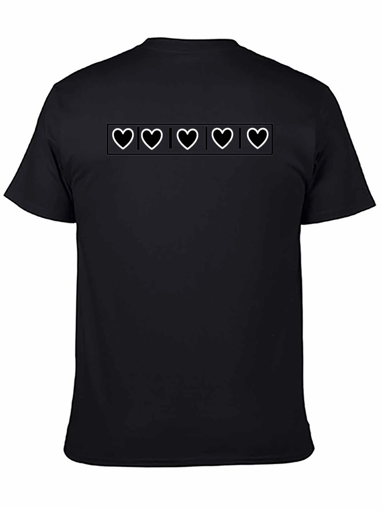 Black T-Shirt with Heart Design