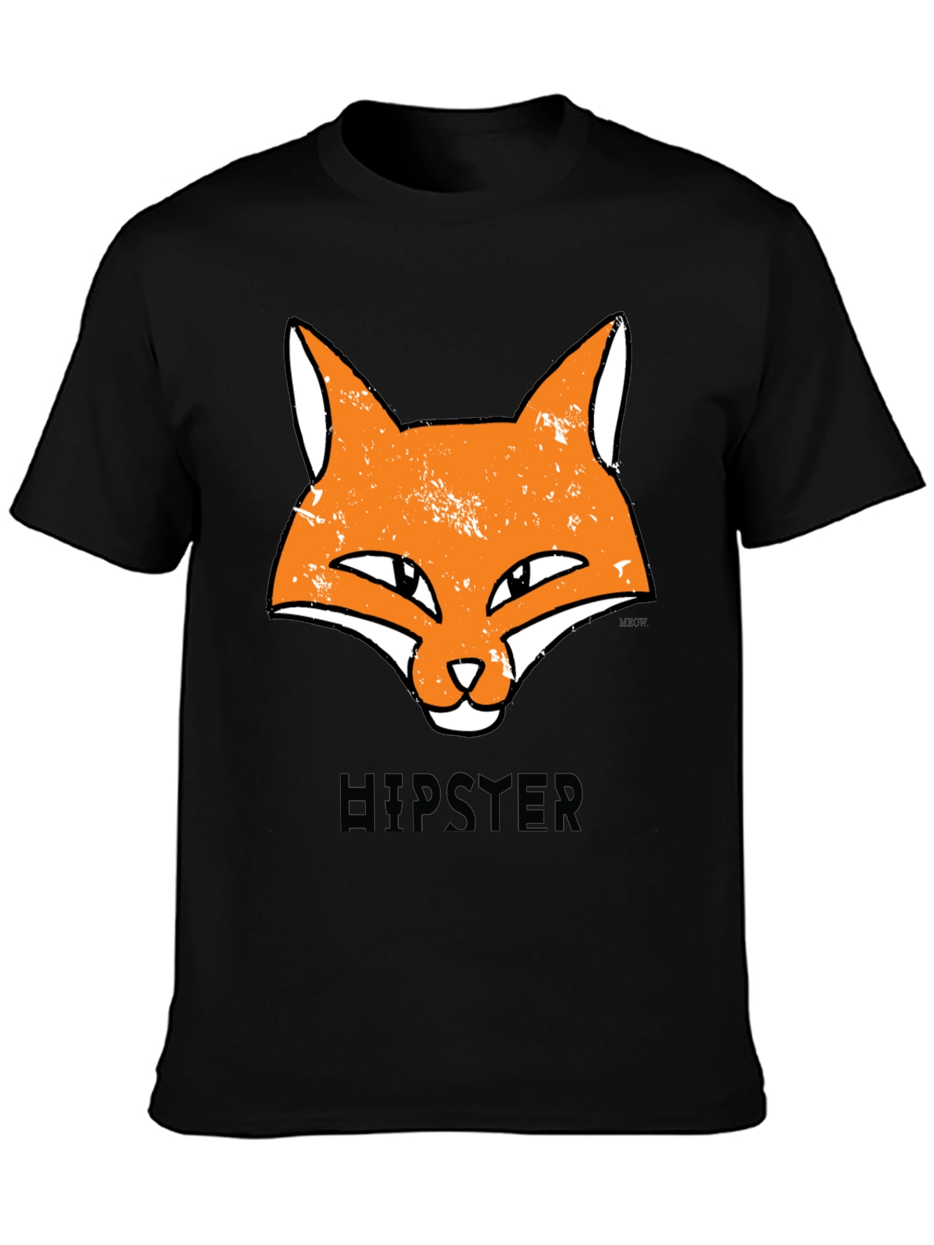 Hipster Fox Graphic Tee - Unisex Black T-Shirt