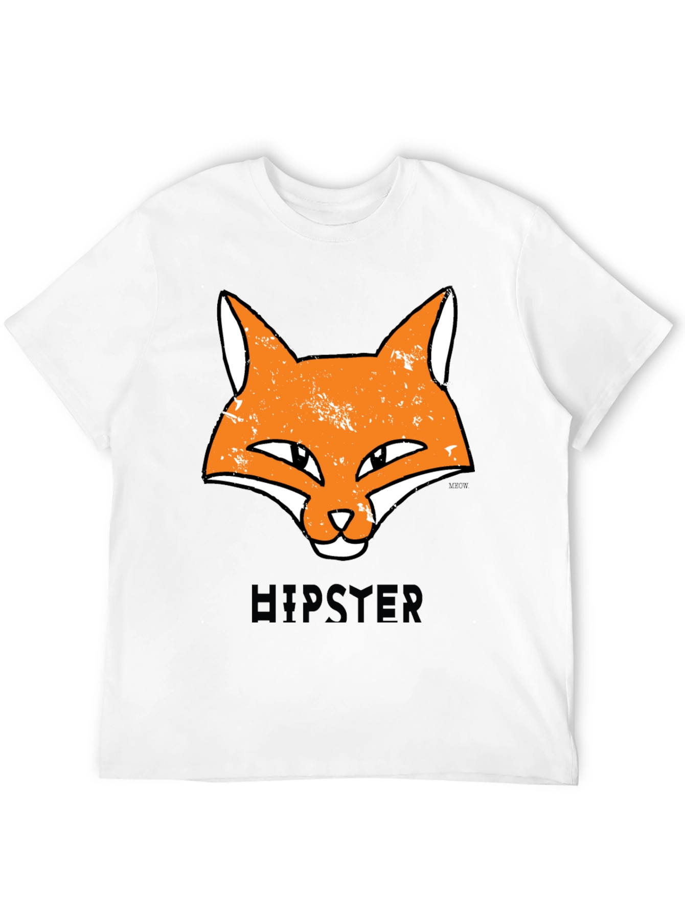 Hipster Fox Graphic Tee - Unisex Black T-Shirt