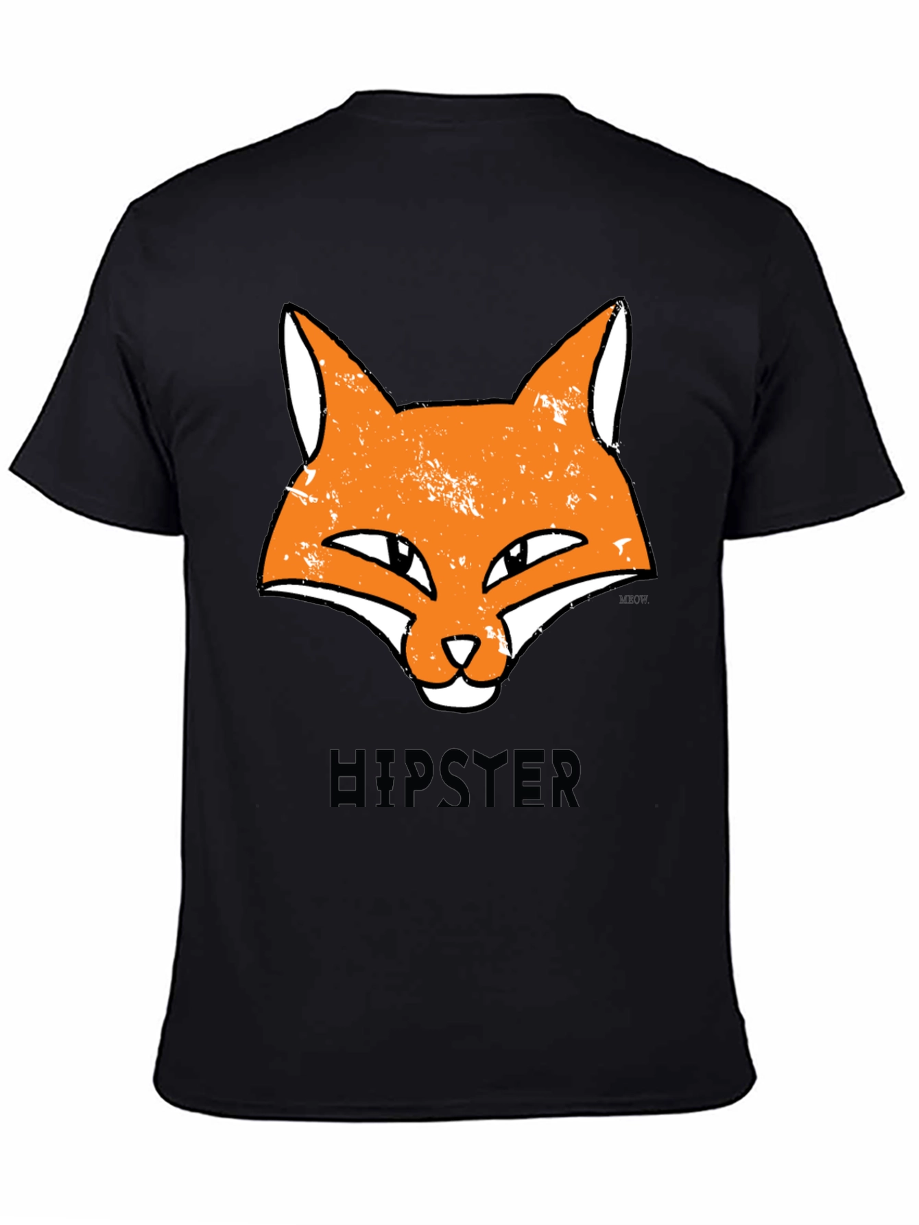 Hipster Fox Graphic Tee - Unisex Black T-Shirt