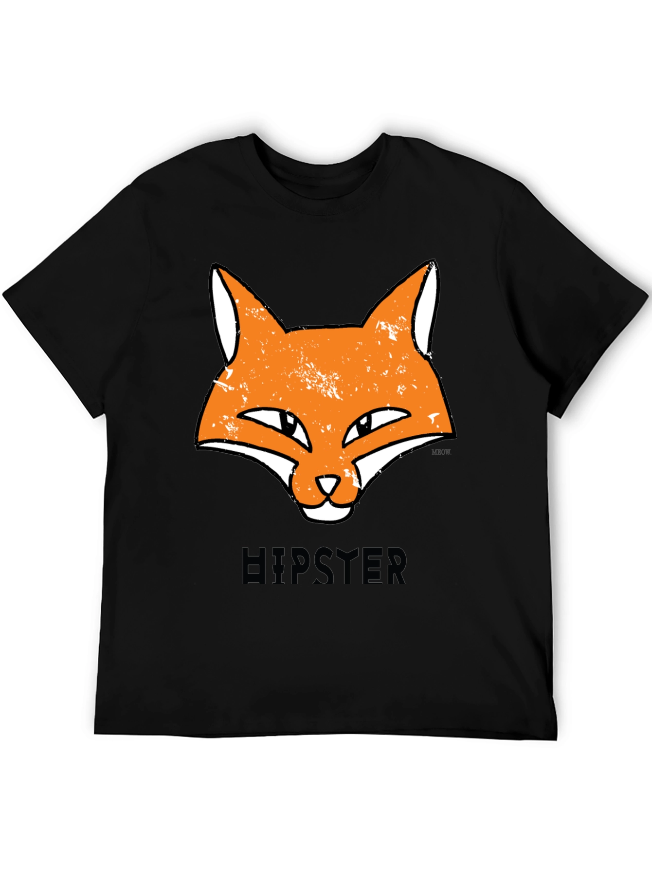 Hipster Fox Graphic Tee - Unisex Black T-Shirt