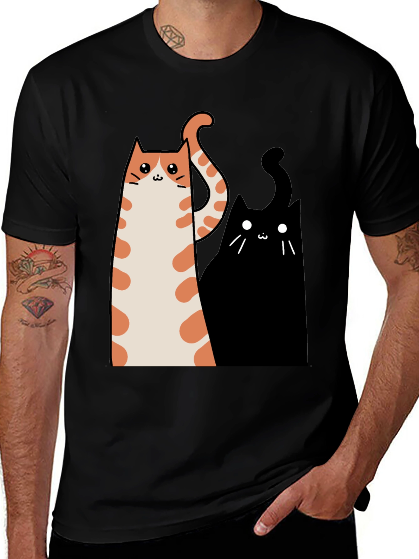 Whimsical Cat Graphic Tee
