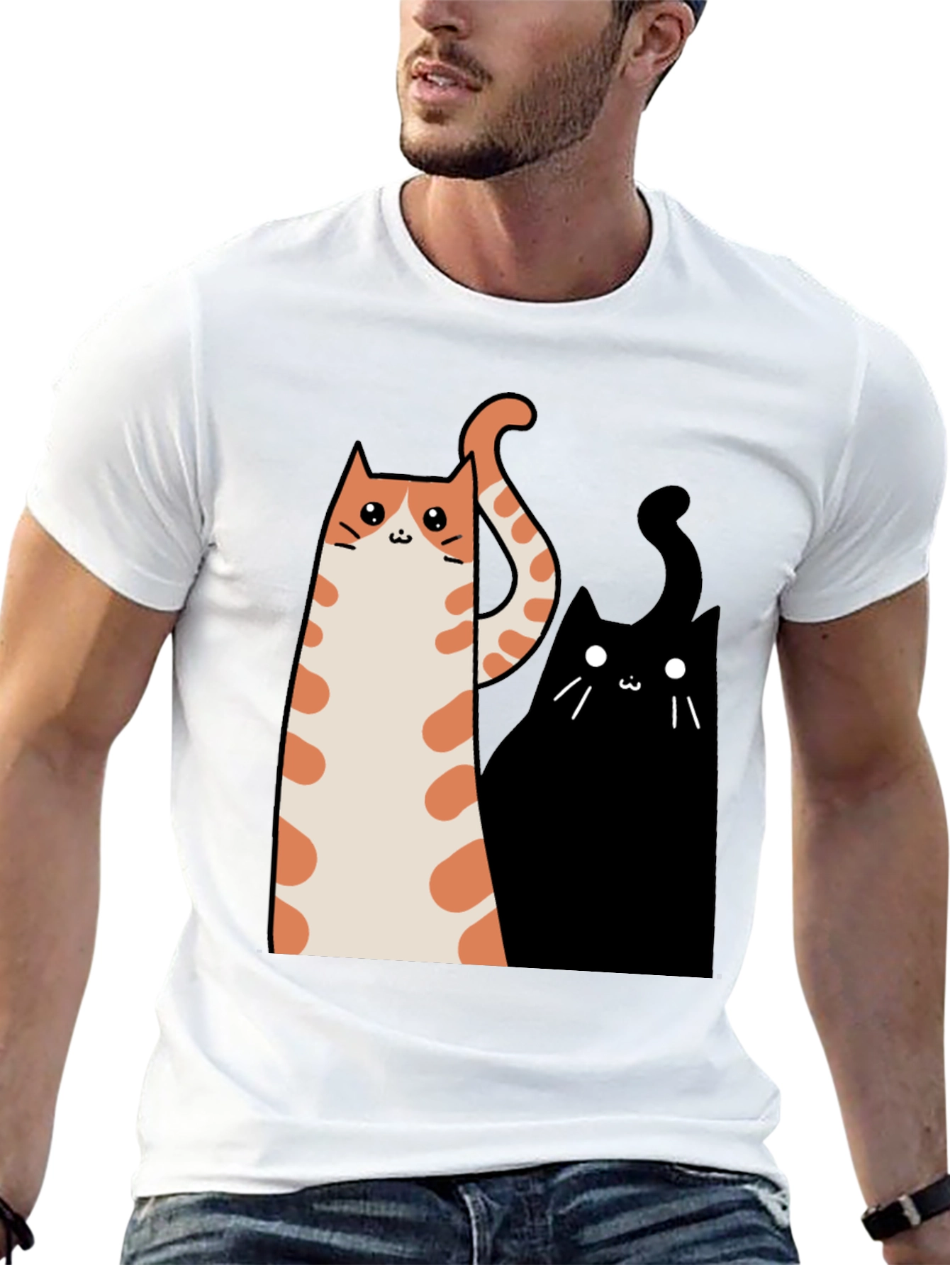 Whimsical Cat Graphic Tee