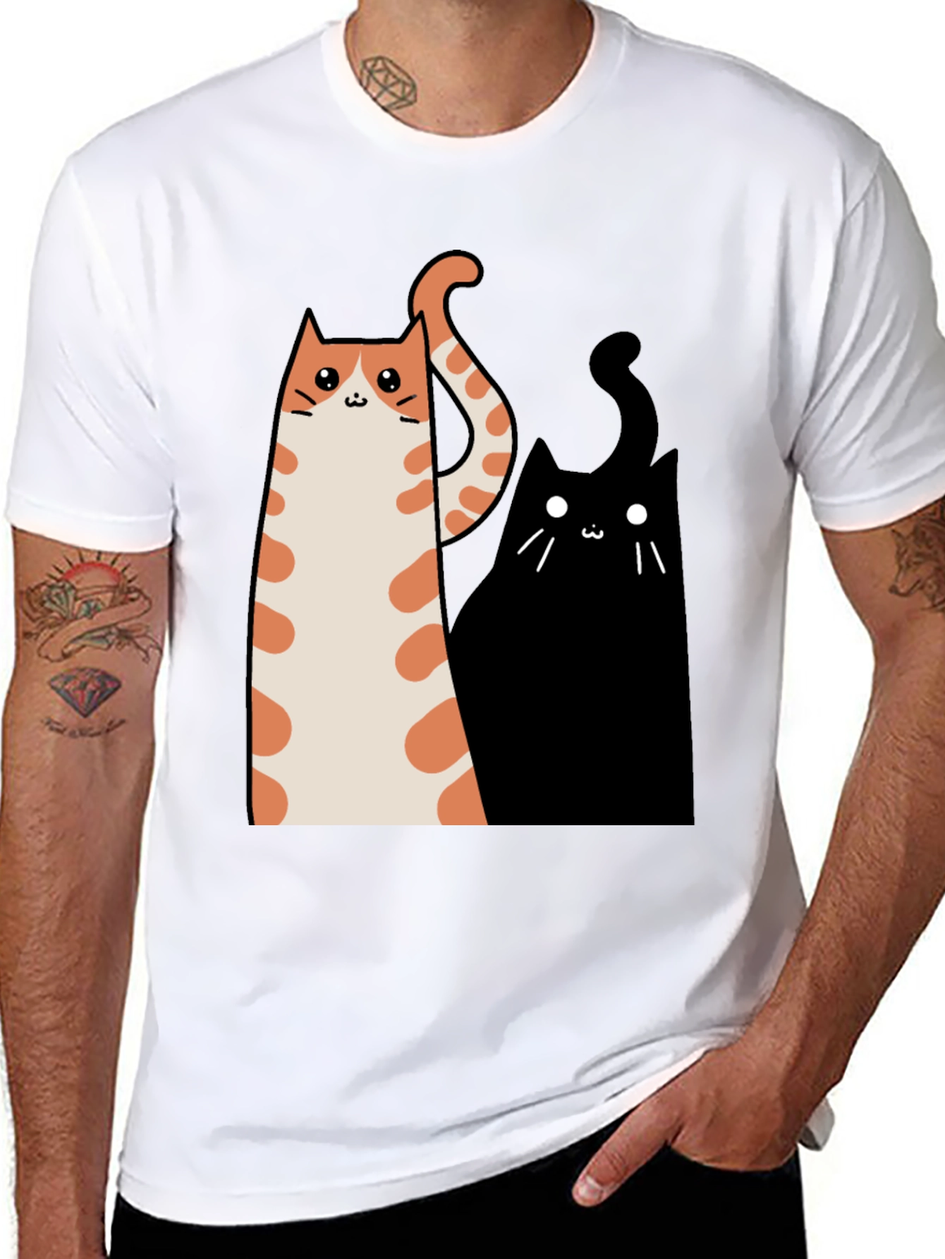 Whimsical Cat Graphic Tee