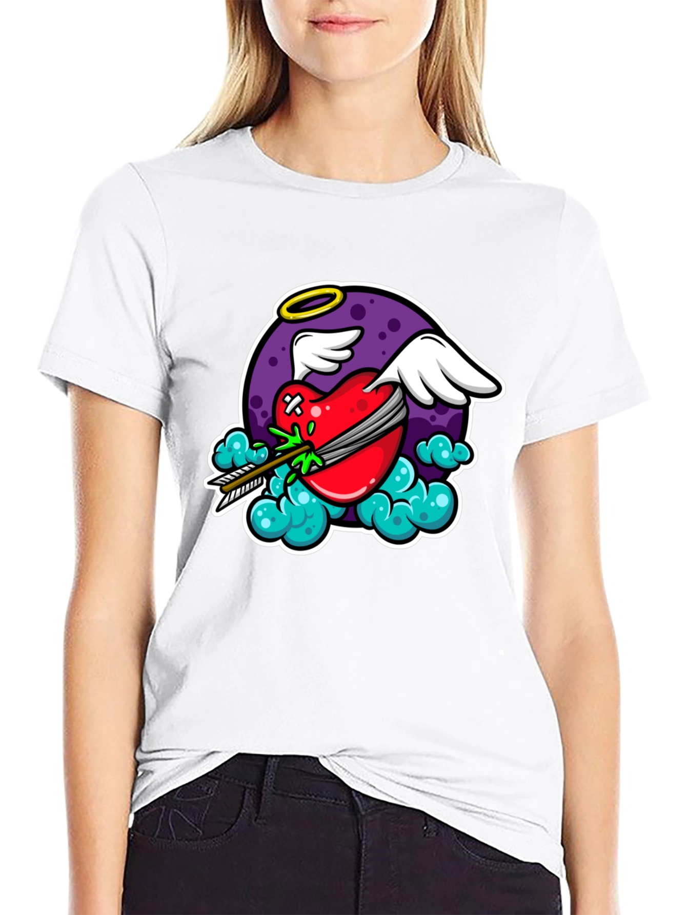 Cupids Arrow Black Graphic T-Shirt