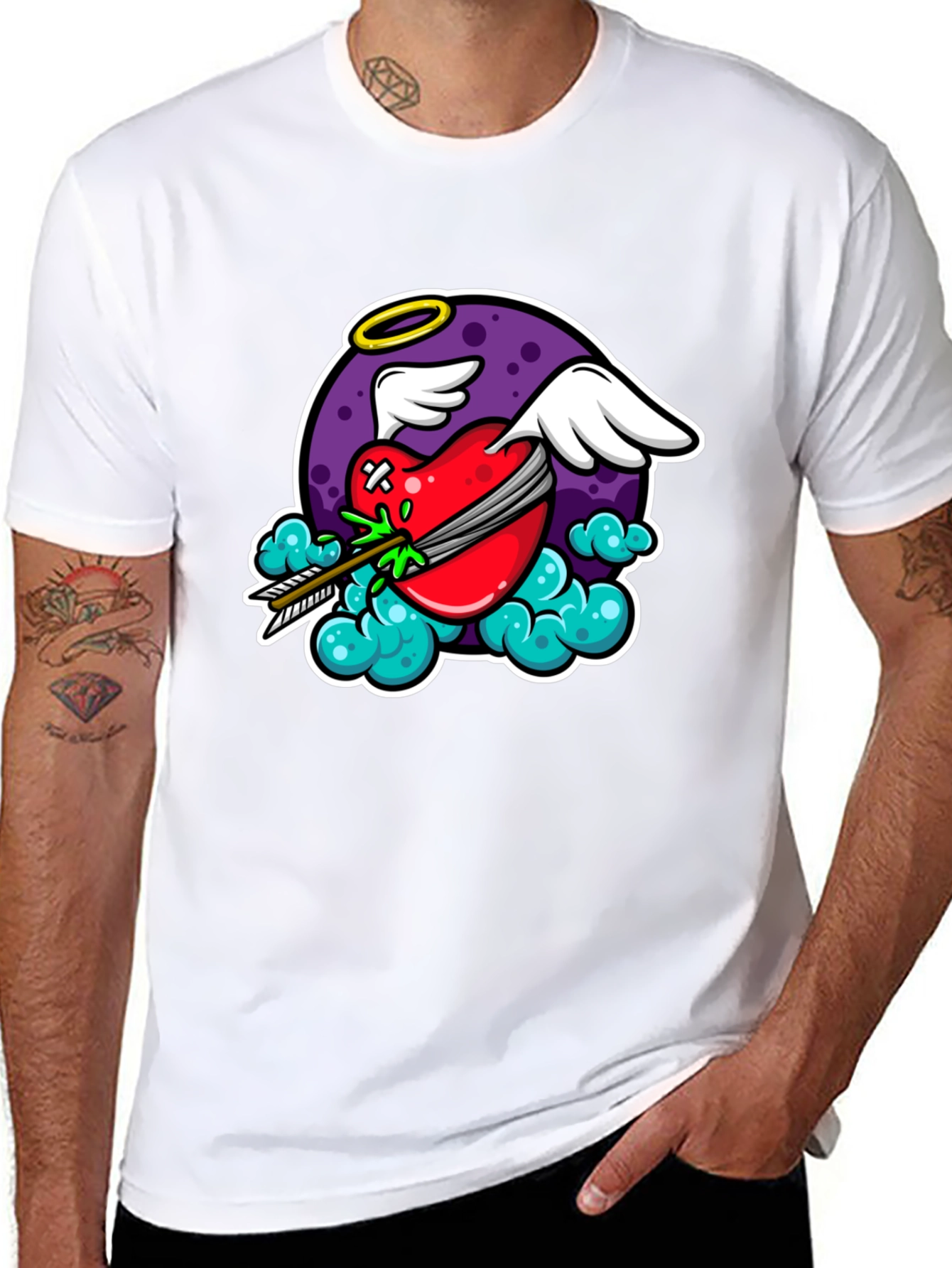 Cupids Arrow Black Graphic T-Shirt