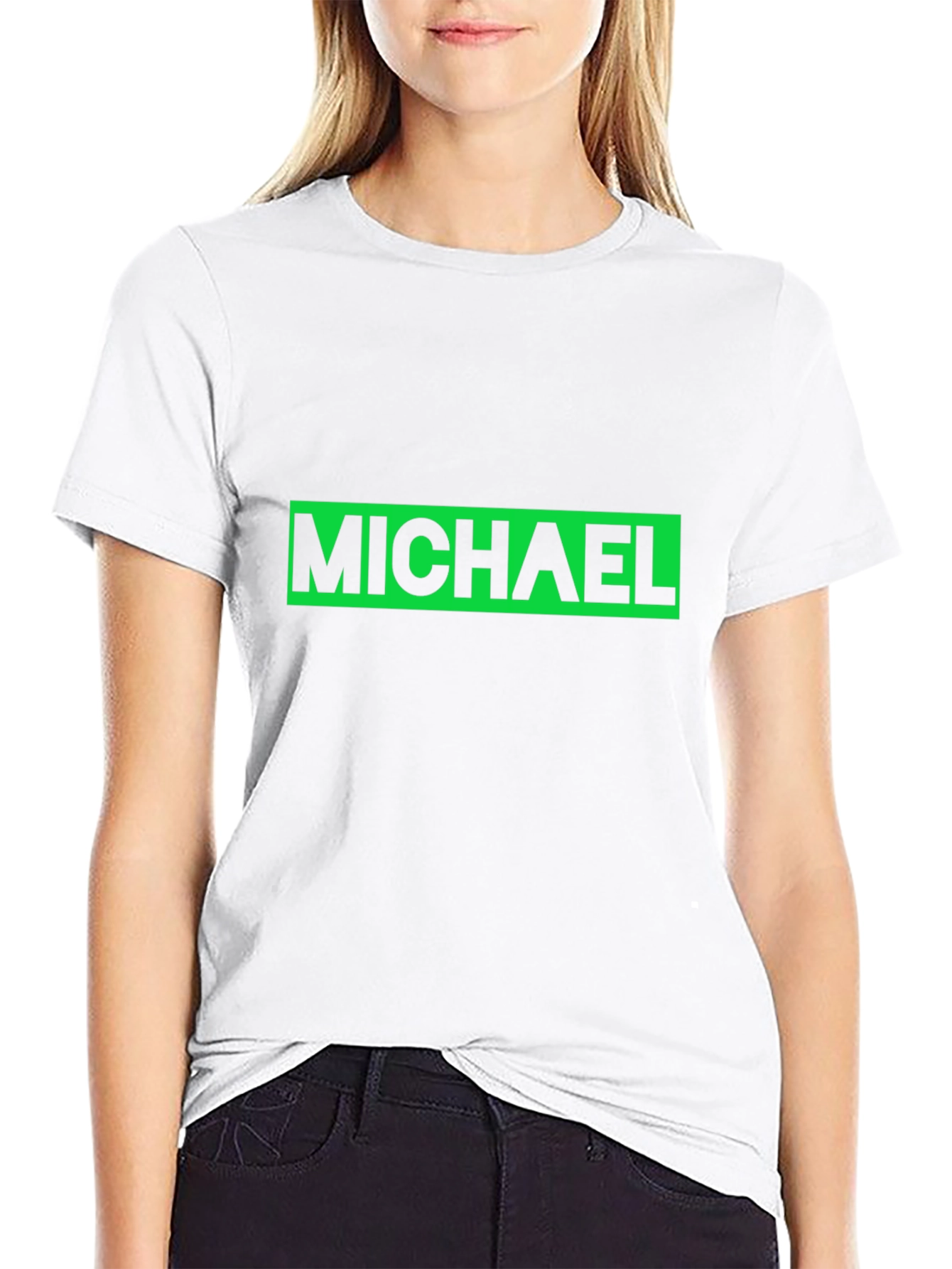 MICHAEL T-Shirt - Classic Green on Black Design