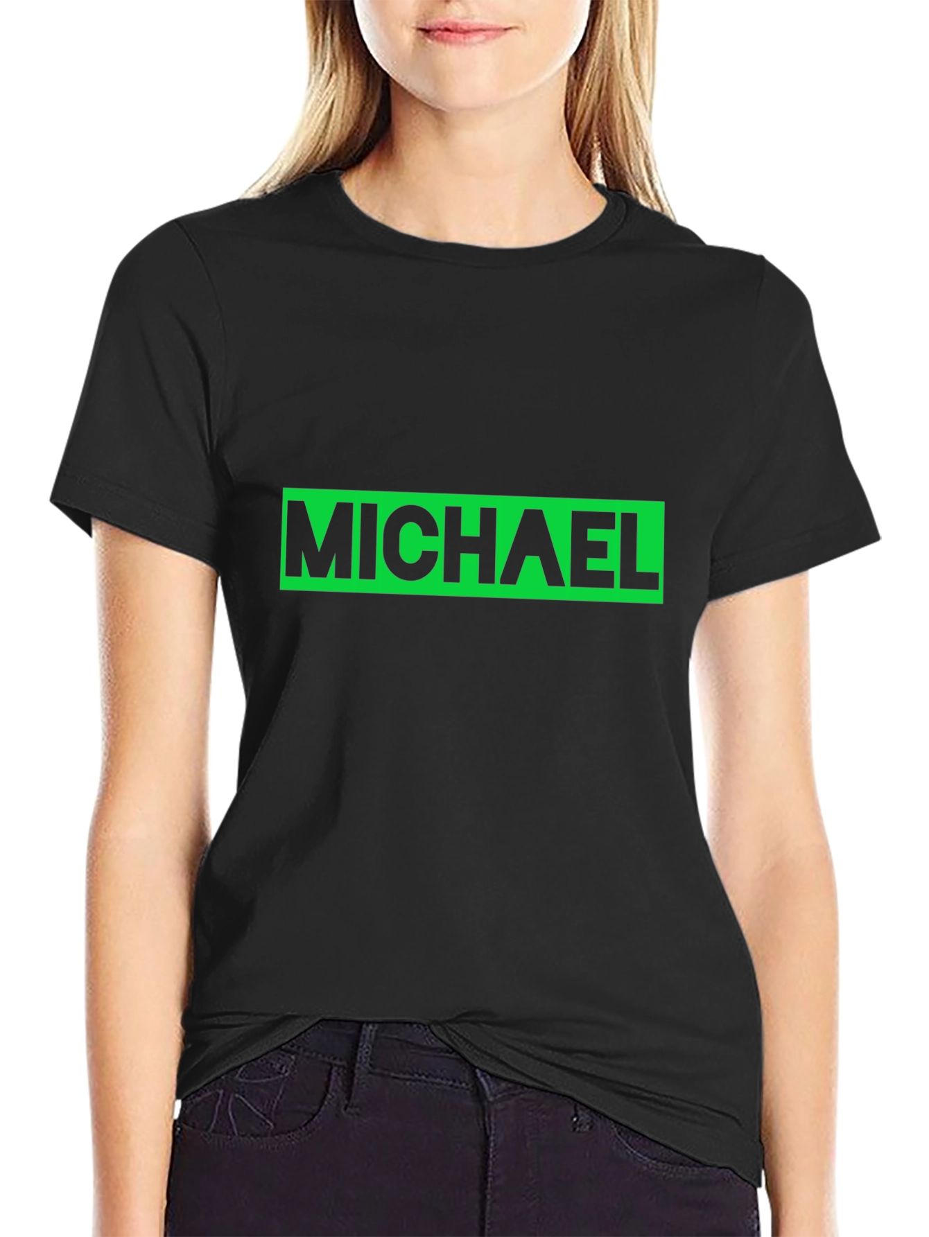 MICHAEL T-Shirt - Classic Green on Black Design