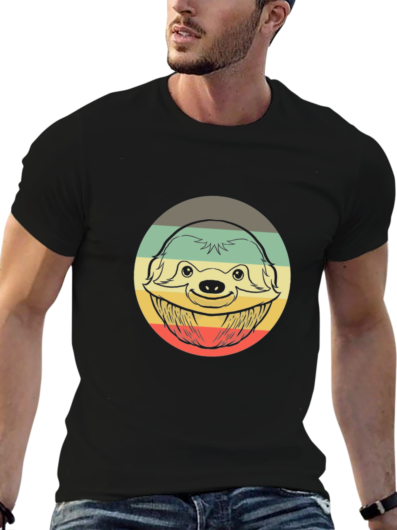 Retro Sloth Graphic T-Shirt - Casual Comfort
