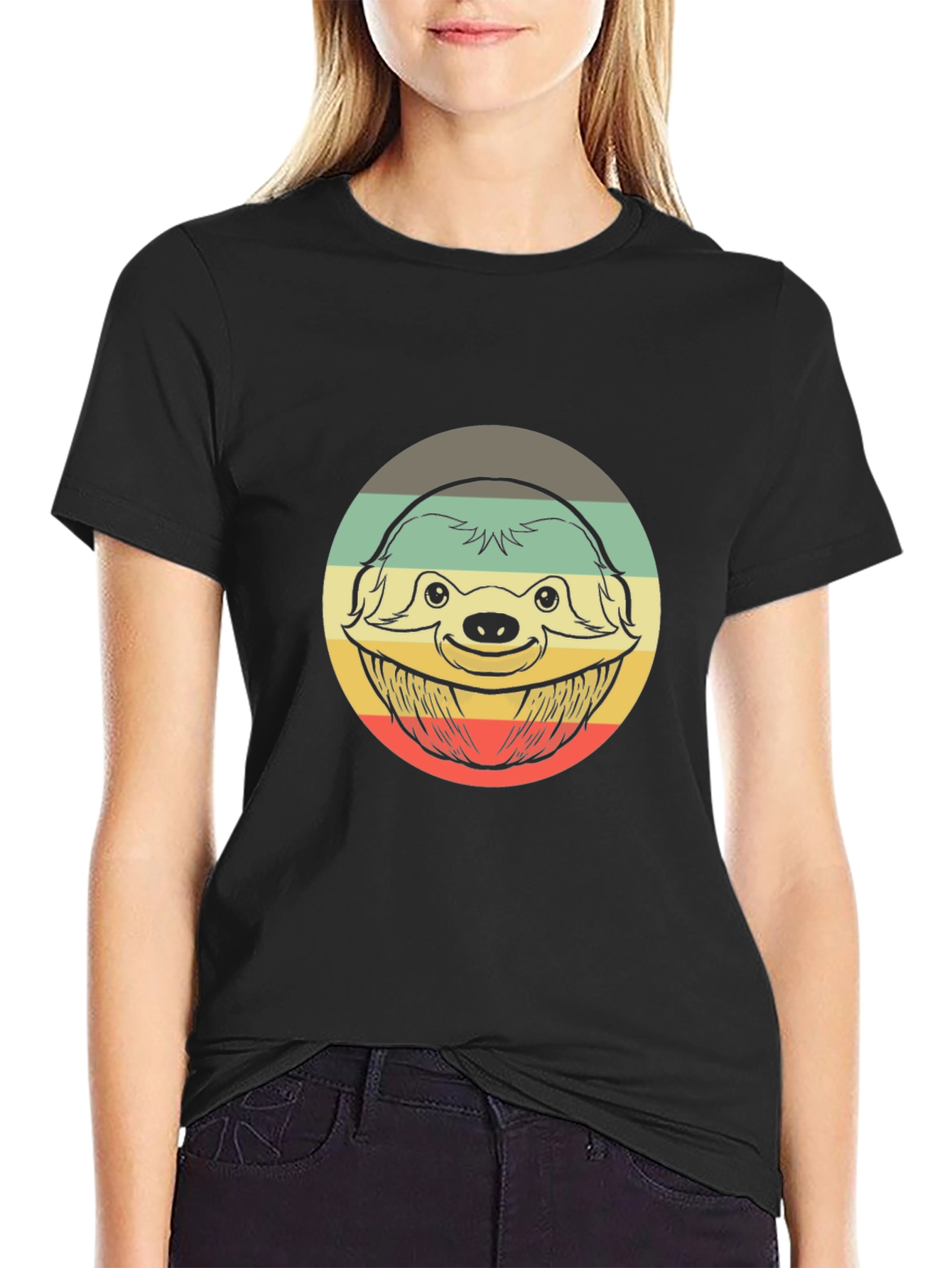 Retro Sloth Graphic T-Shirt - Casual Comfort