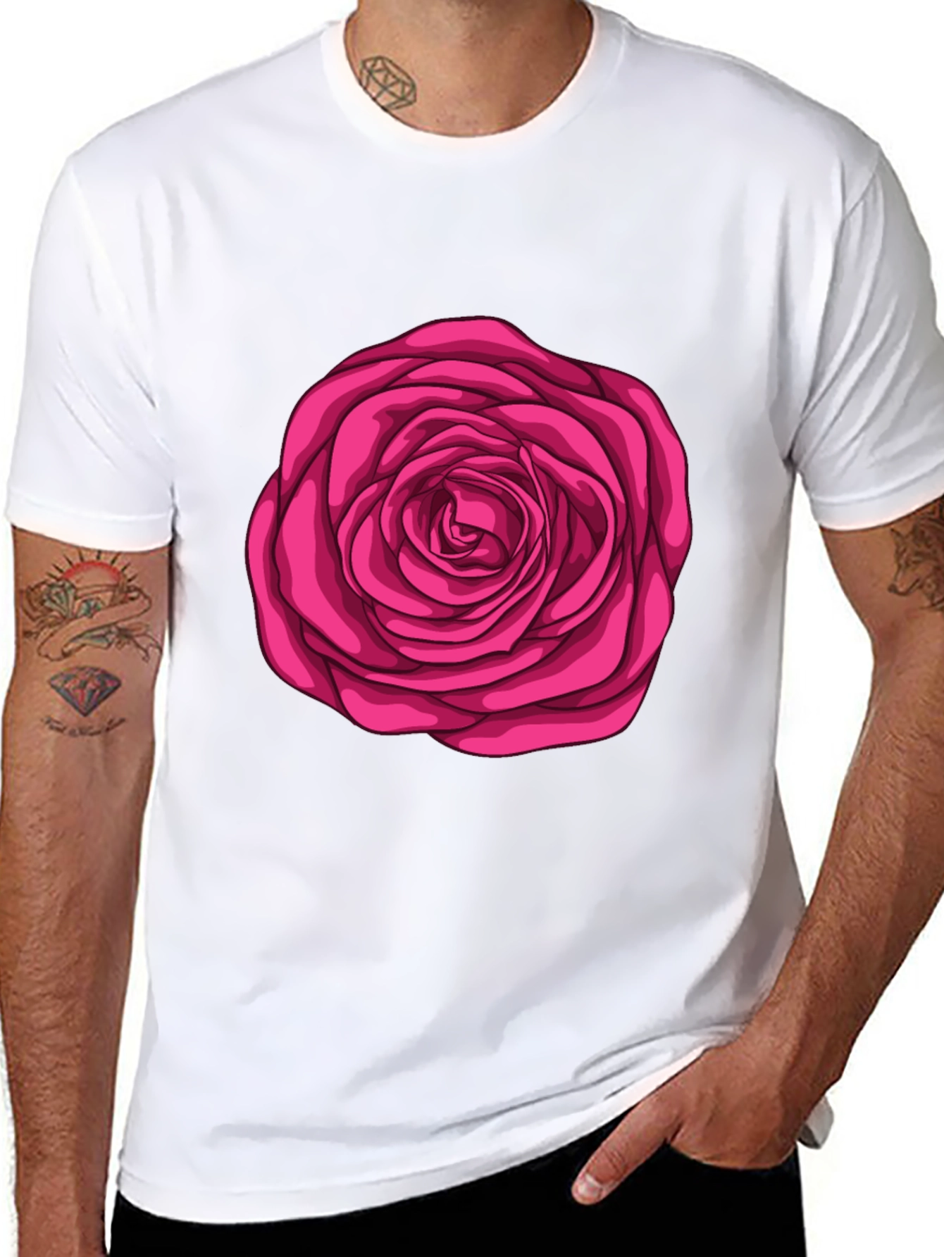 Rose Graphic Black T-Shirt