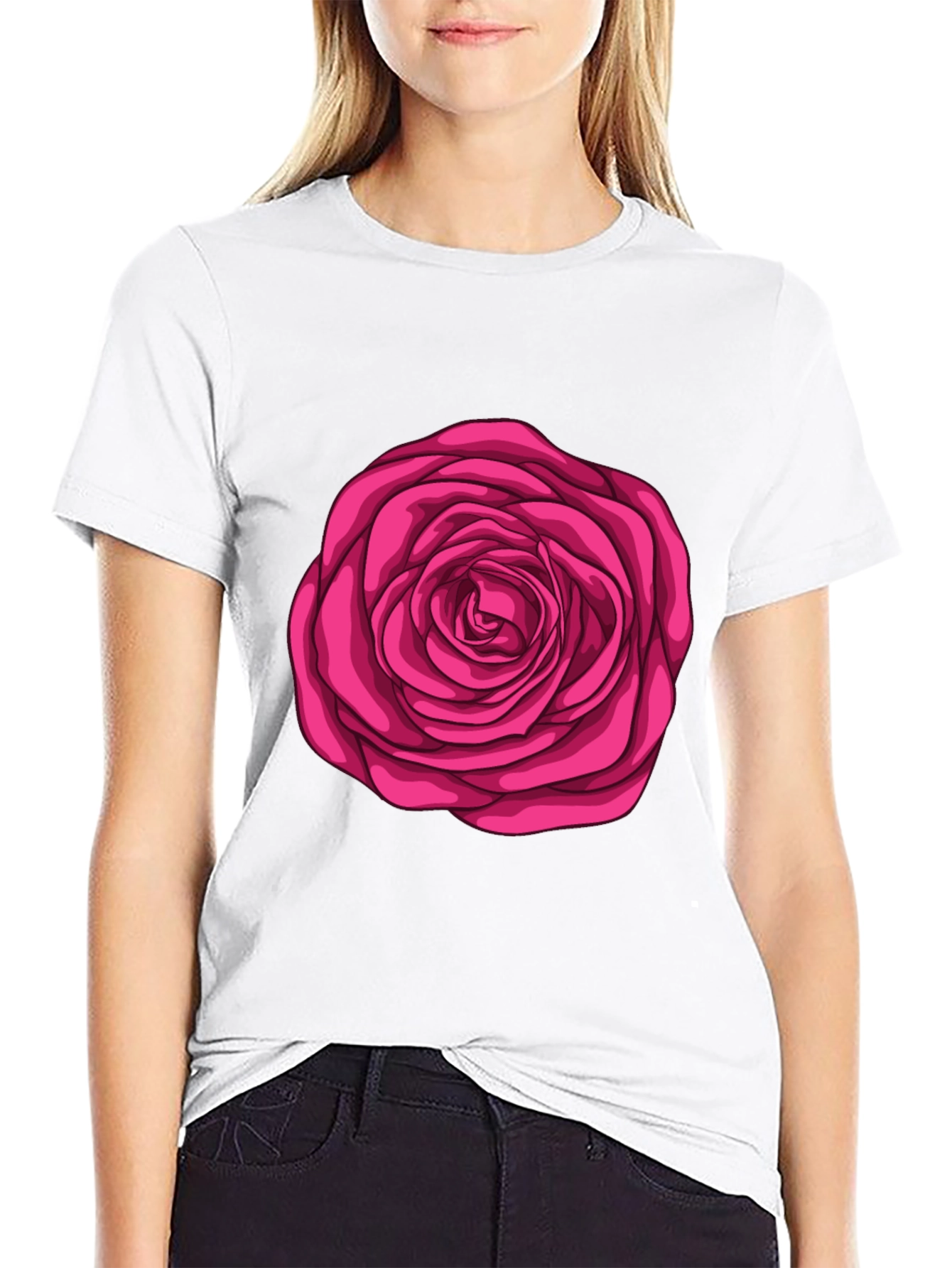 Rose Graphic Black T-Shirt