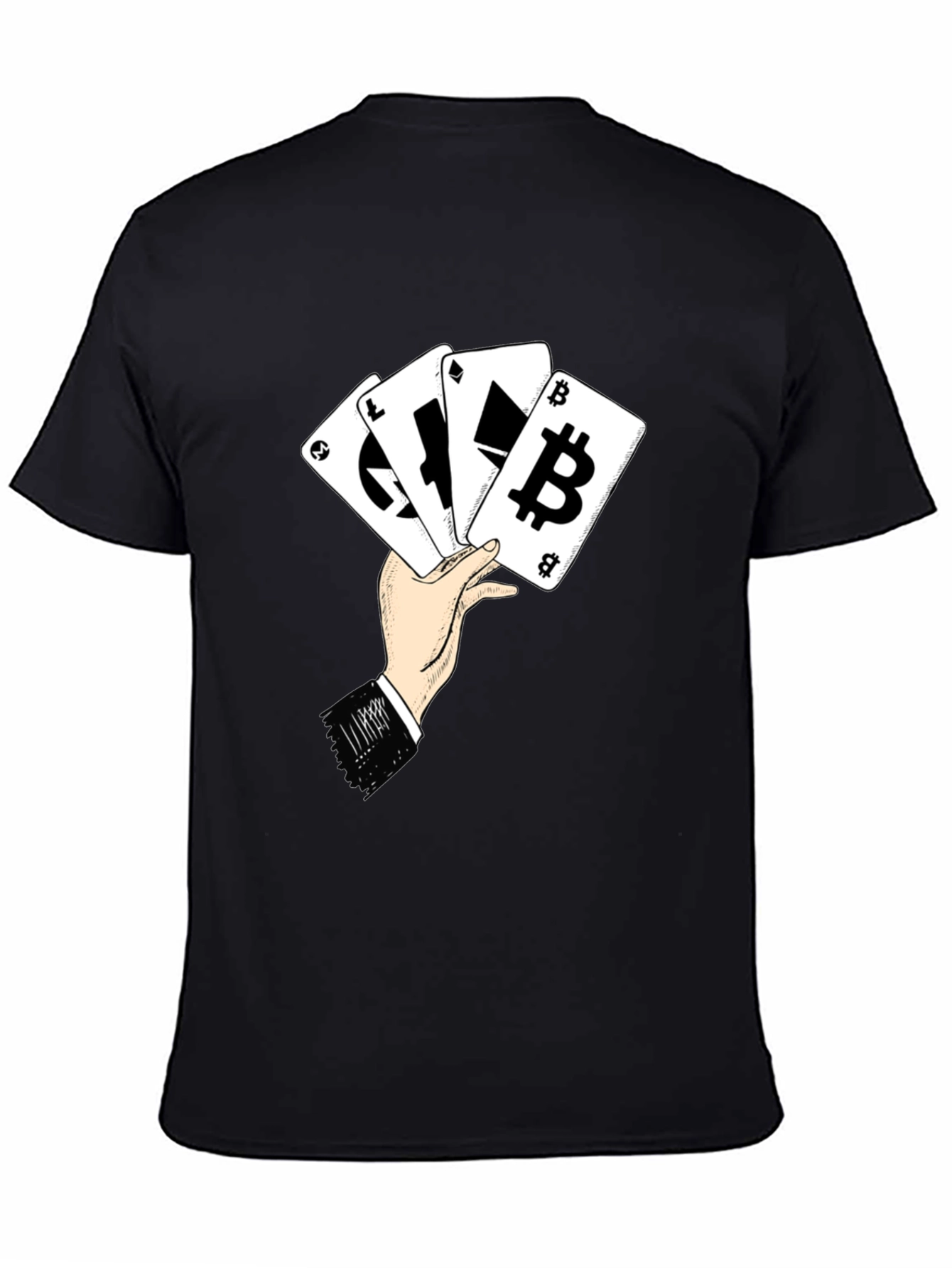 Crypto Cards T-Shirt - Bitcoin Ethereum Litecoin