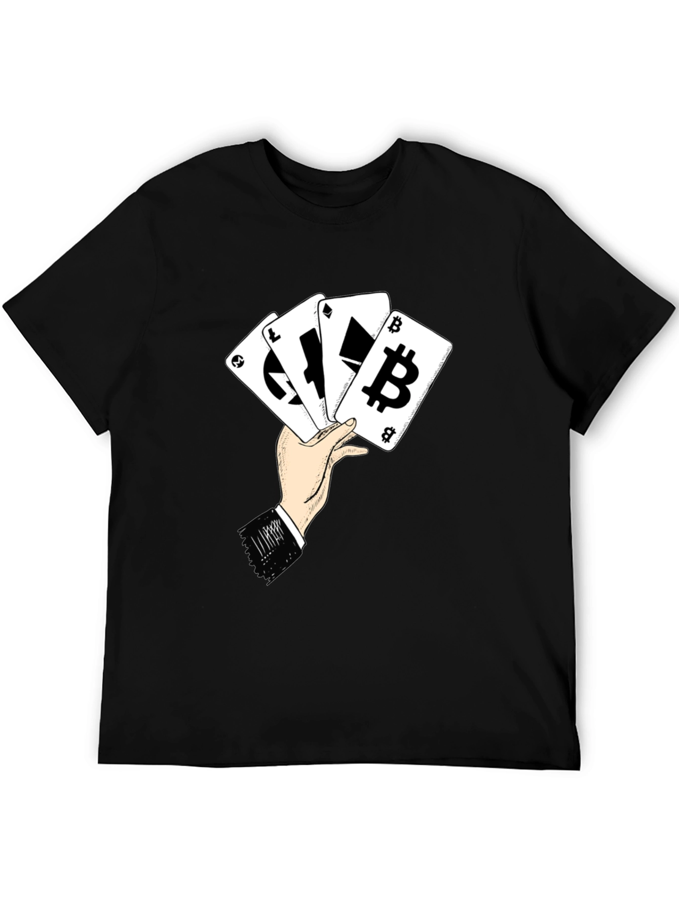 Crypto Cards T-Shirt - Bitcoin Ethereum Litecoin