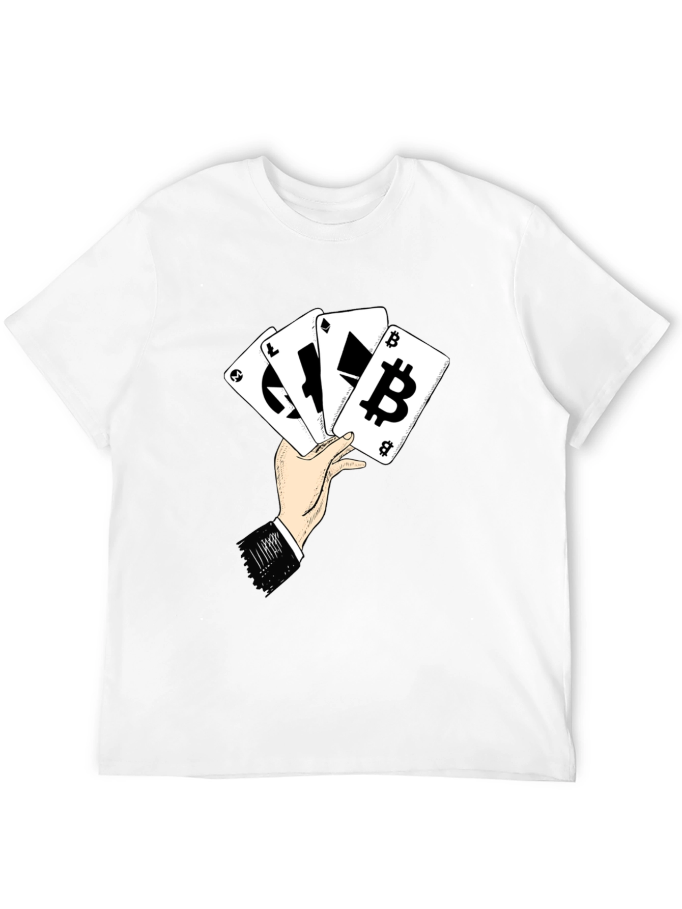 Crypto Cards T-Shirt - Bitcoin Ethereum Litecoin