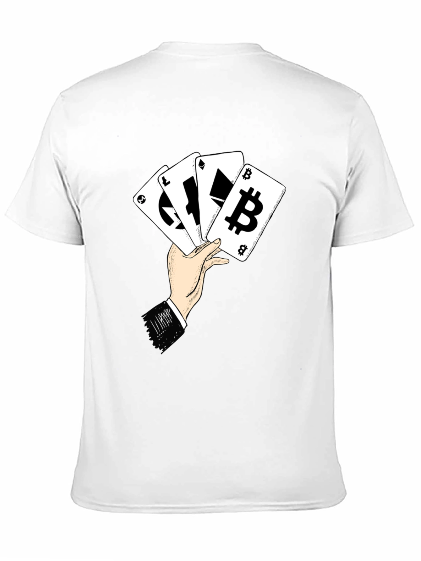 Crypto Cards T-Shirt - Bitcoin Ethereum Litecoin