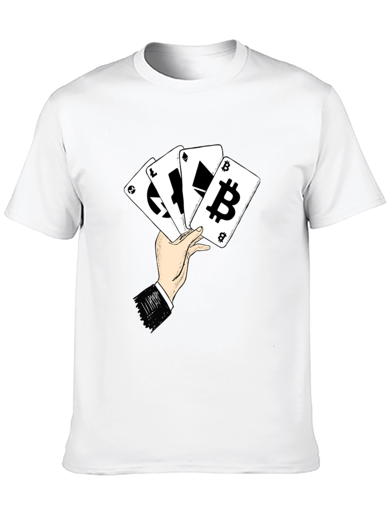 Crypto Cards T-Shirt - Bitcoin Ethereum Litecoin