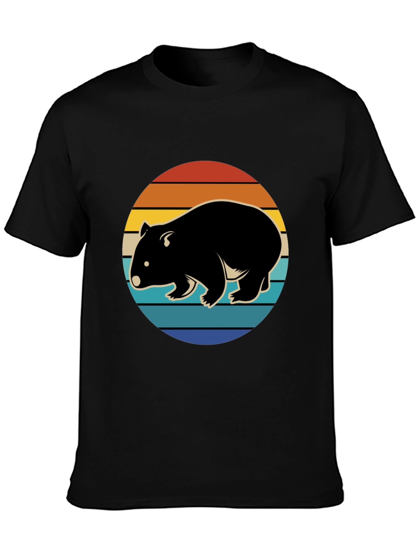 Wombat Sunset Graphic T-Shirt - Retro Style