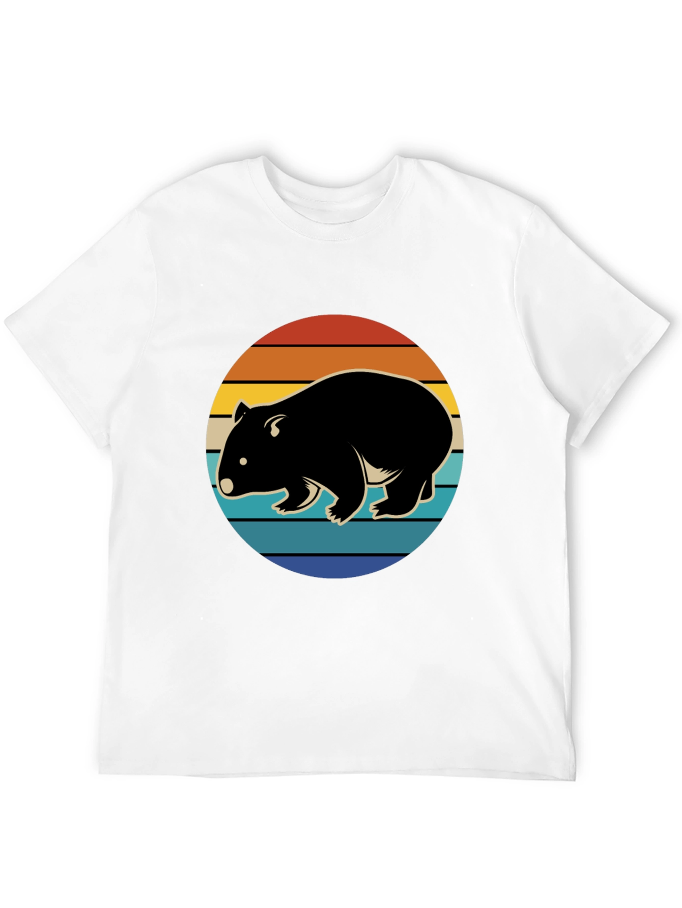 Wombat Sunset Graphic T-Shirt - Retro Style