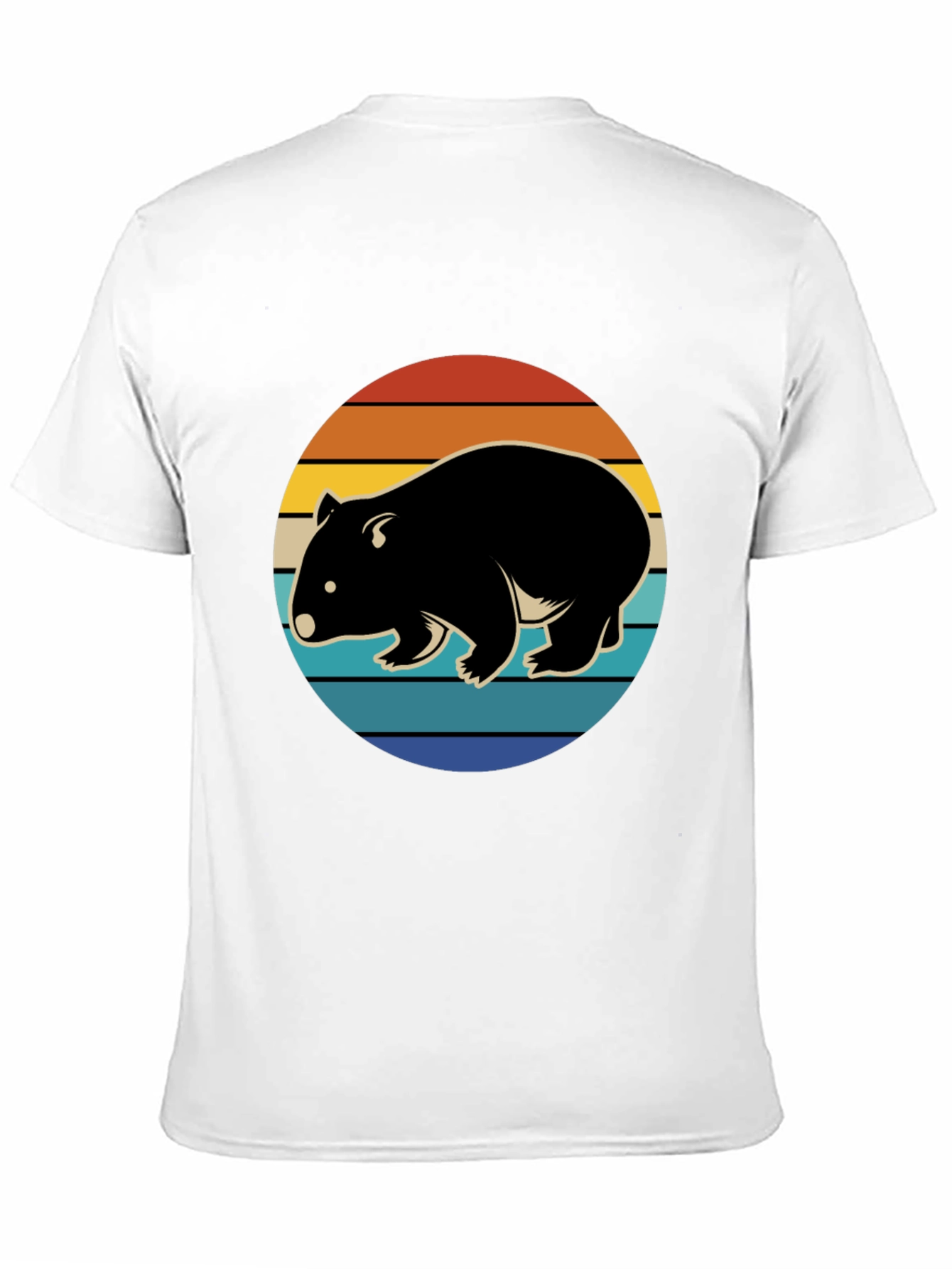 Wombat Sunset Graphic T-Shirt - Retro Style
