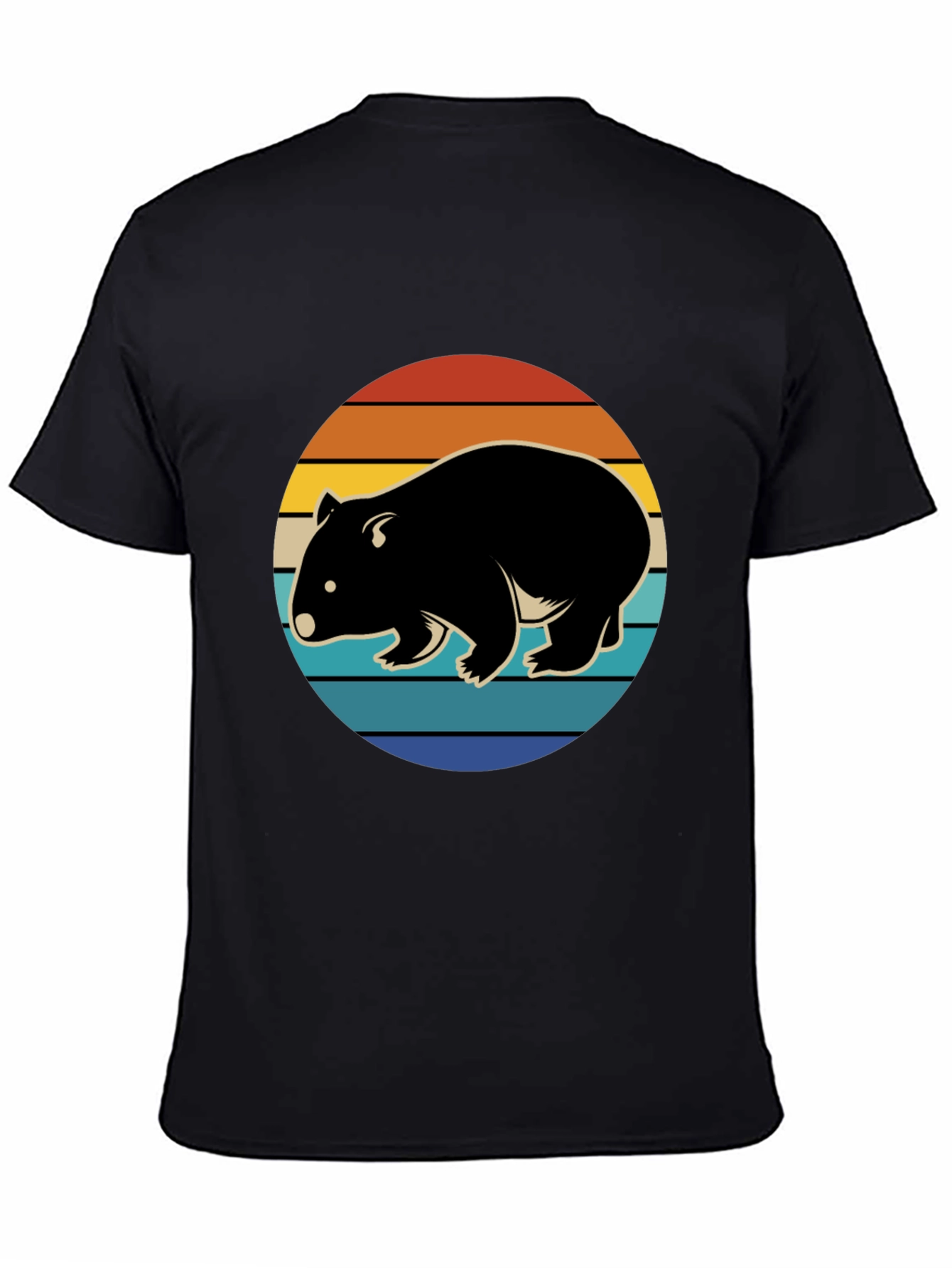 Wombat Sunset Graphic T-Shirt - Retro Style