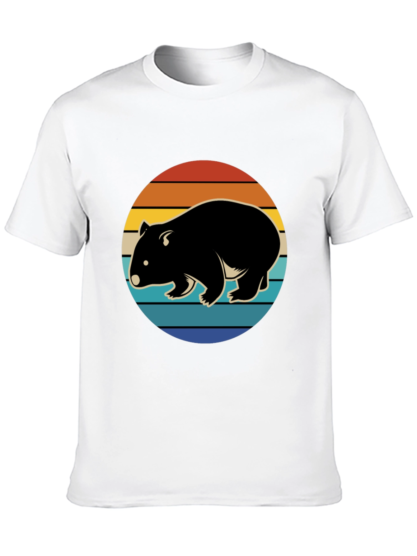 Wombat Sunset Graphic T-Shirt - Retro Style