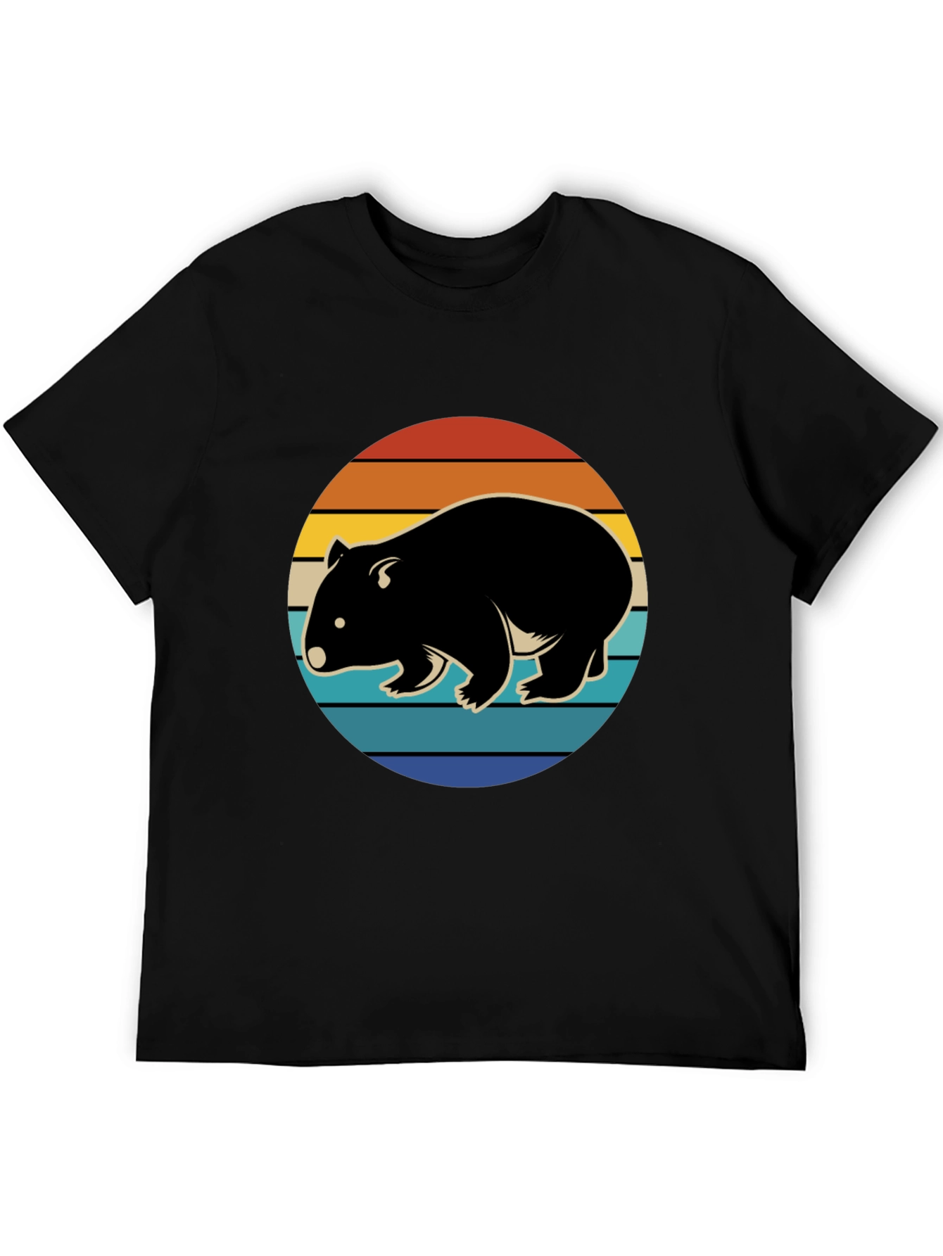 Wombat Sunset Graphic T-Shirt - Retro Style