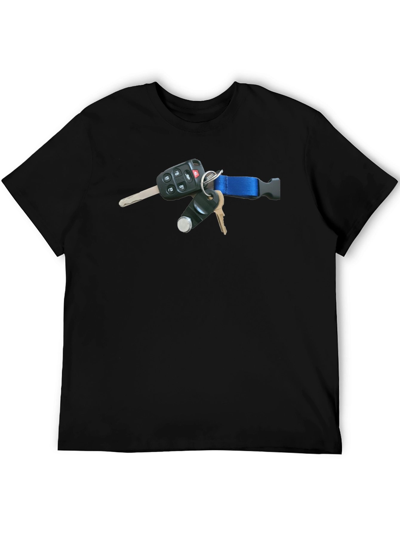 Black T-Shirt with Keys Design