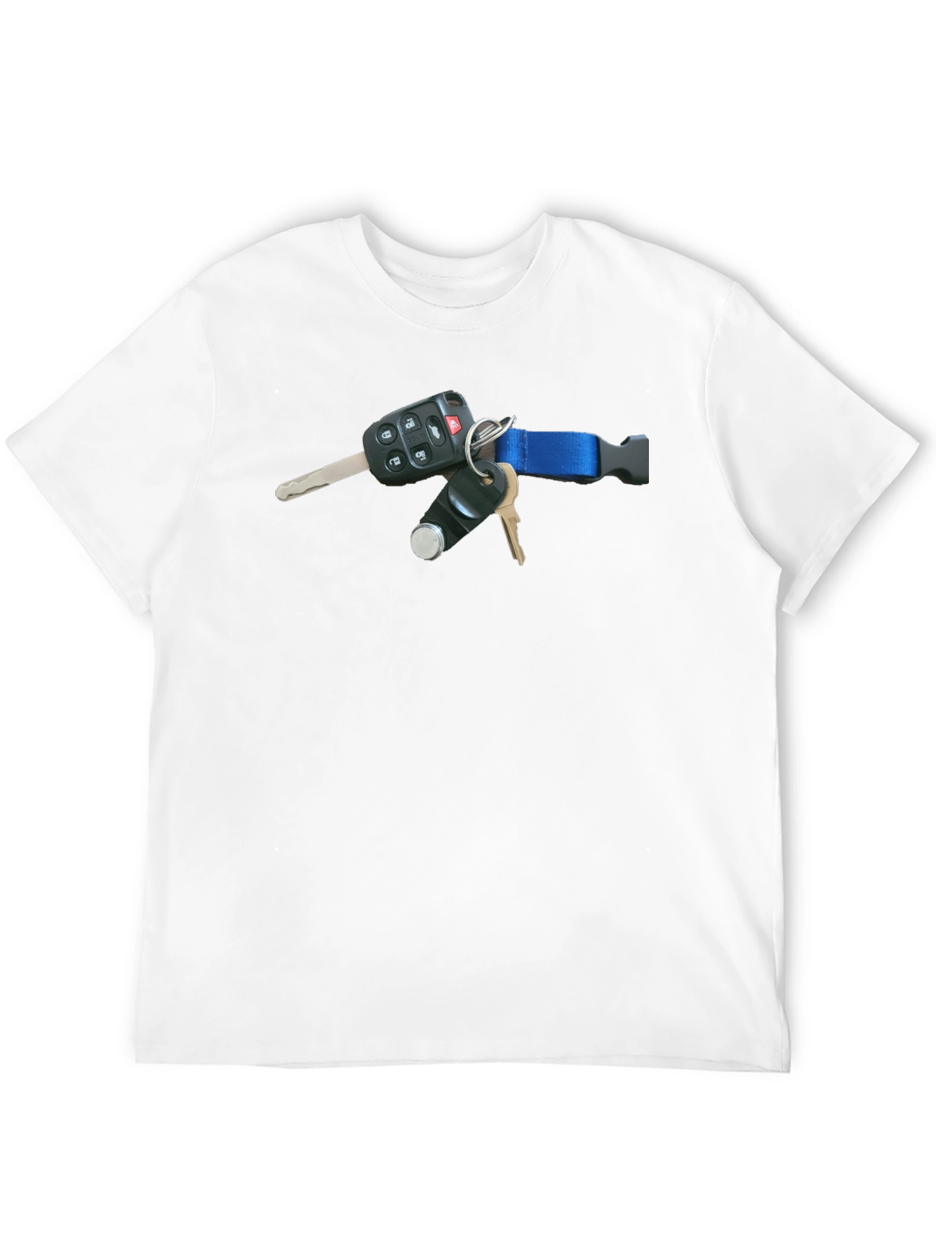 Black T-Shirt with Keys Design