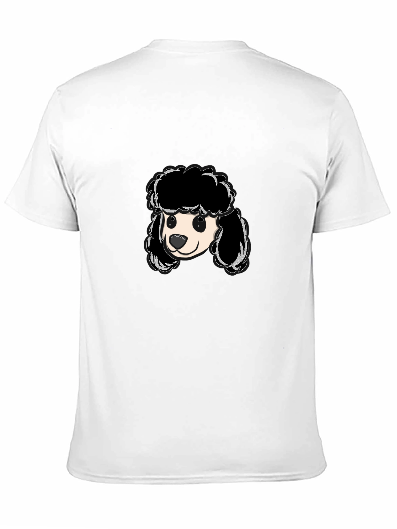 Poodle Graphic T-Shirt - Black Crew Neck