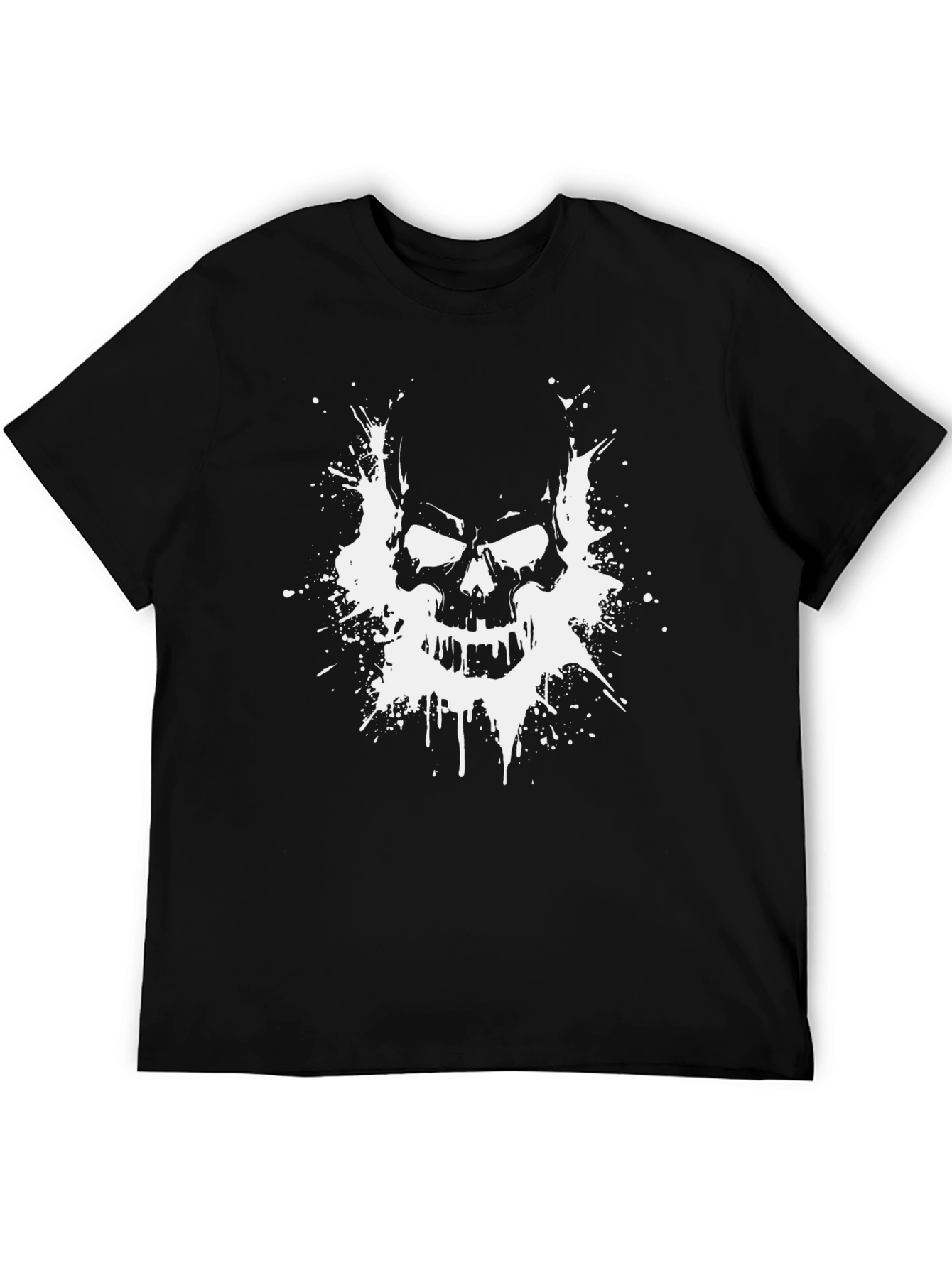 Skull Graphic Print T-Shirt - Black