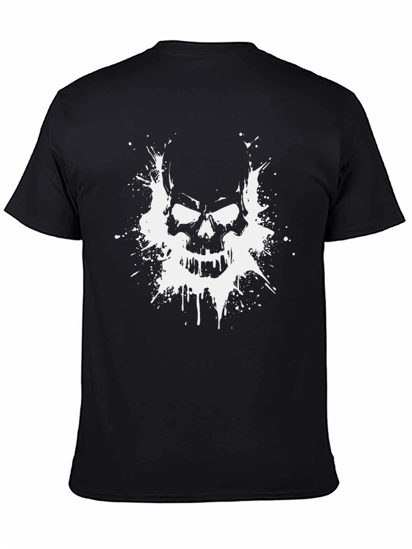 Skull Graphic Print T-Shirt - Black