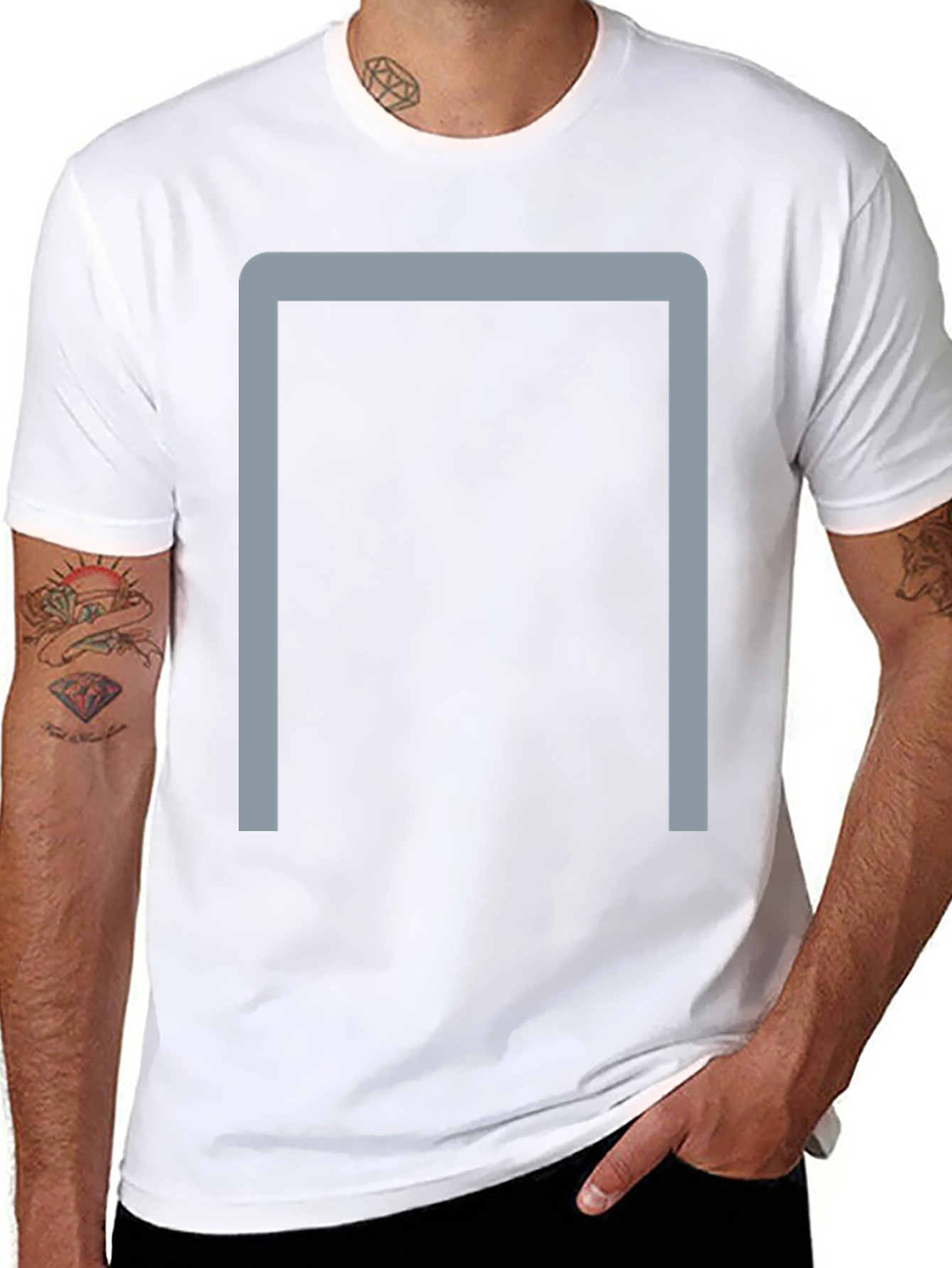 Minimalist Grey Frame Black Tee