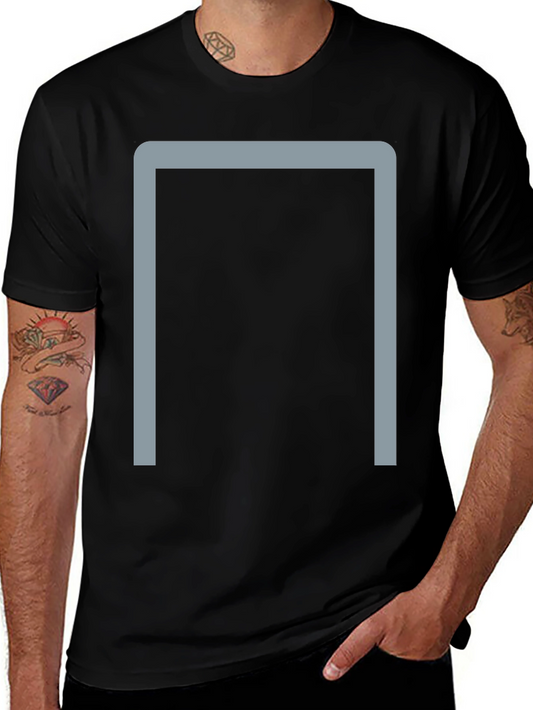Minimalist Grey Frame Black Tee