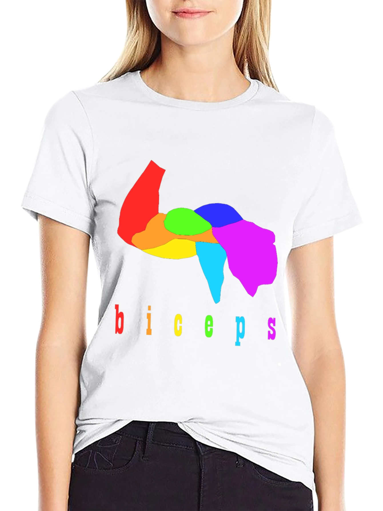 Rainbow Biceps Graphic Tee - Bodybuilding Shirt