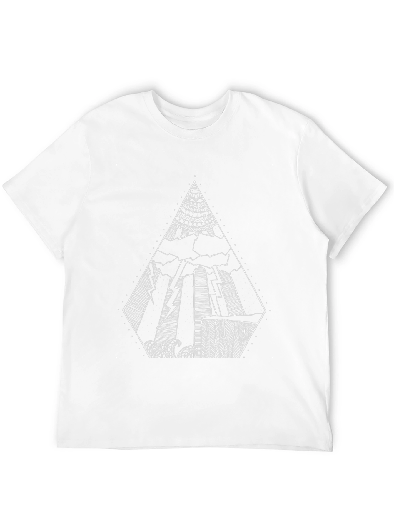 Abstract Mountain Range Graphic Tee - Black
