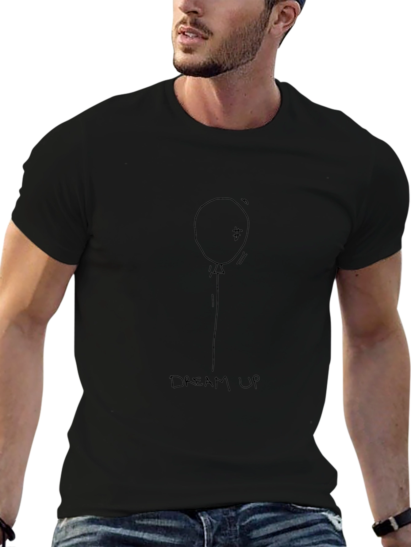 Dream Up Balloon Graphic Tee - Black Relaxed Fit