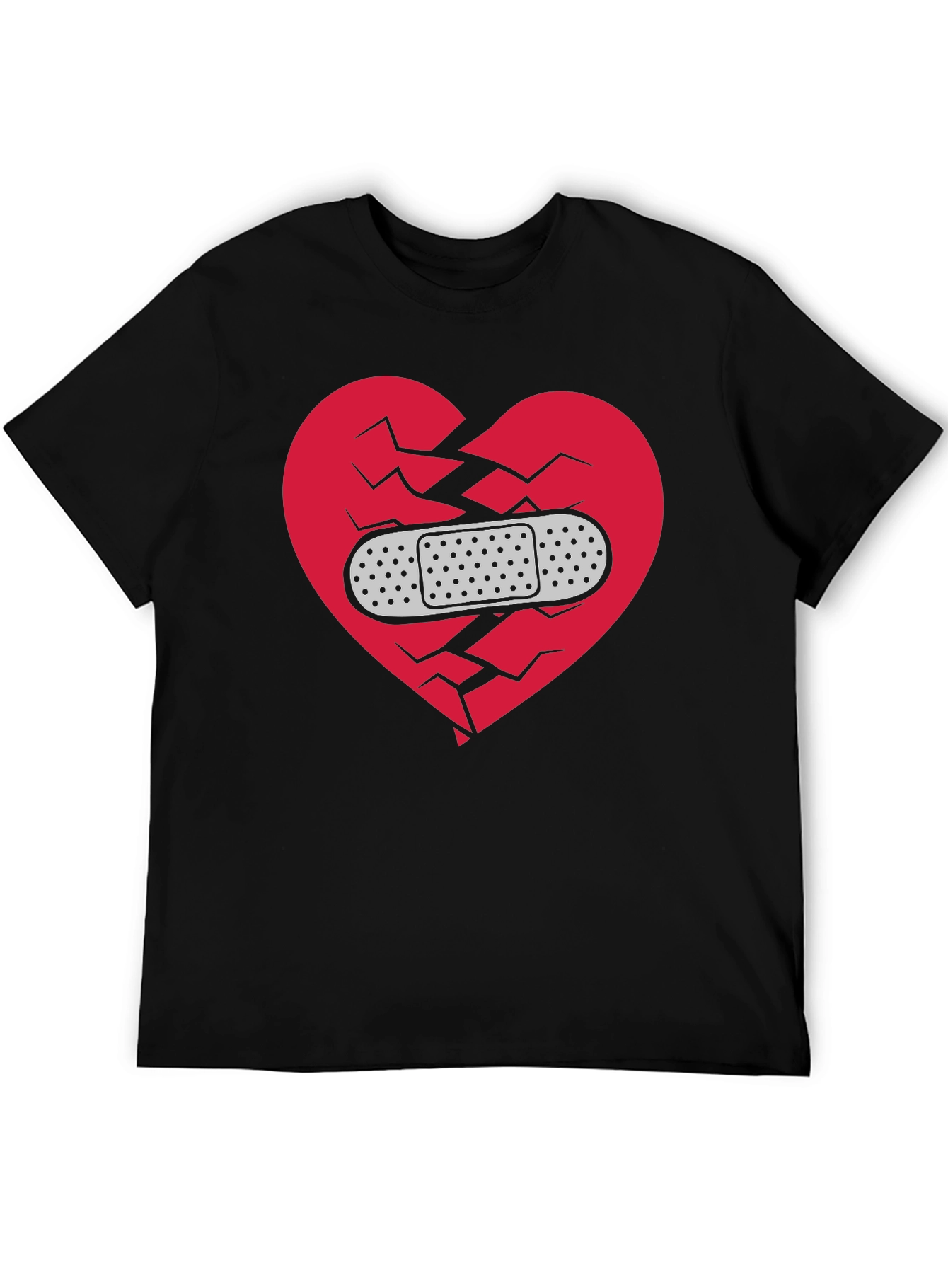Broken Heart Healed T-Shirt - Mens Black Graphic Tee