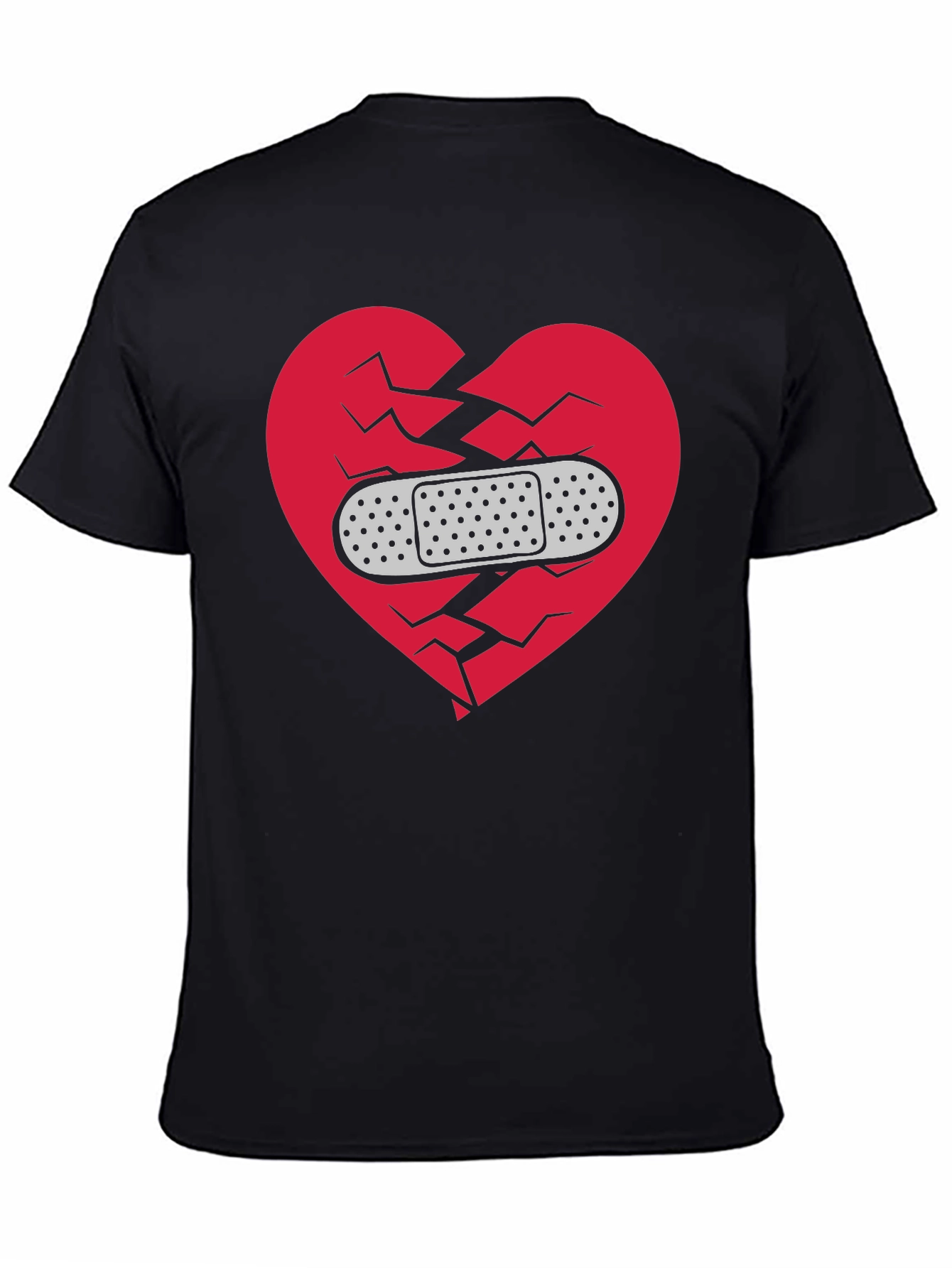 Broken Heart Healed T-Shirt - Mens Black Graphic Tee