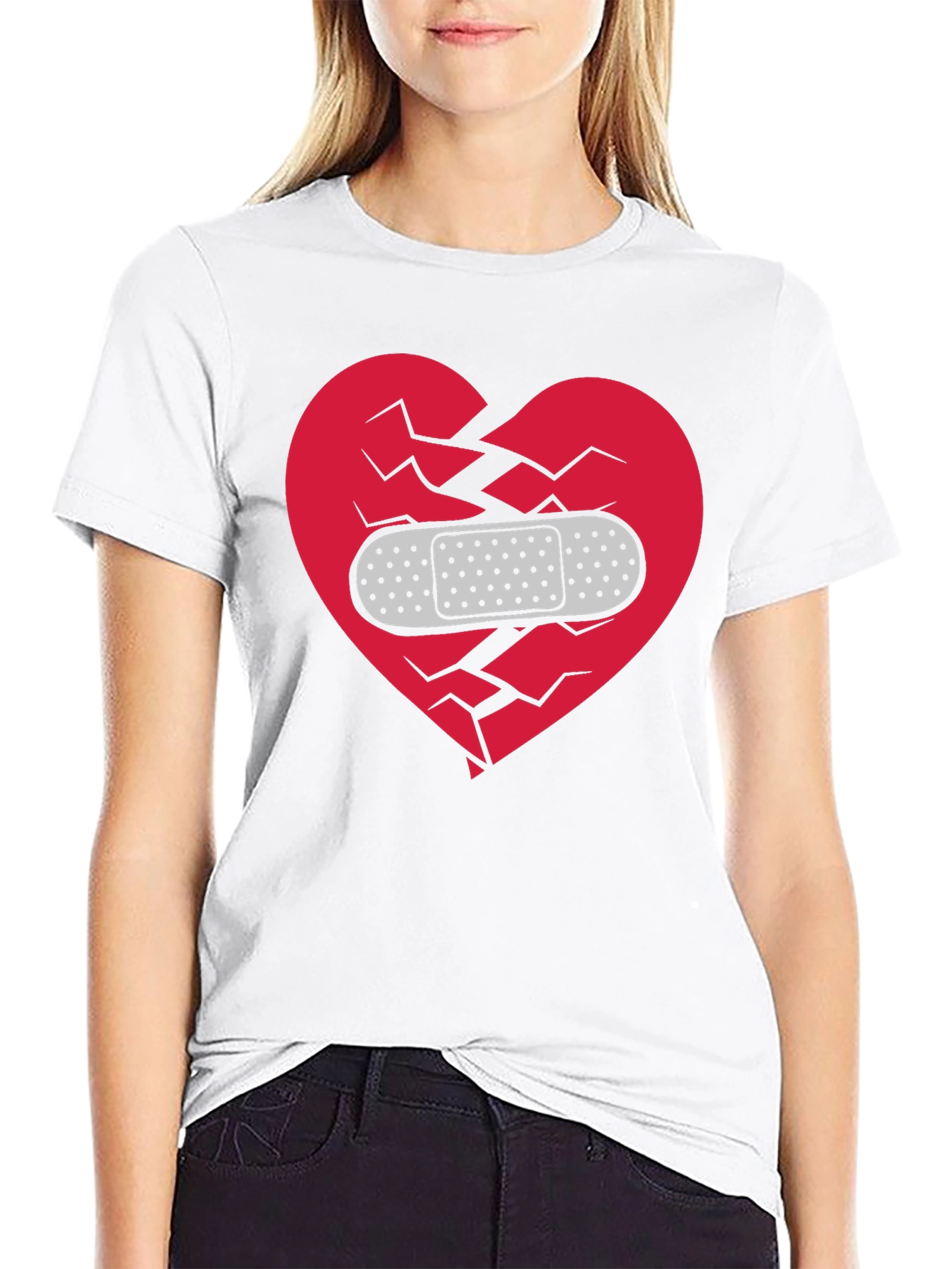 Broken Heart Healed T-Shirt - Mens Black Graphic Tee