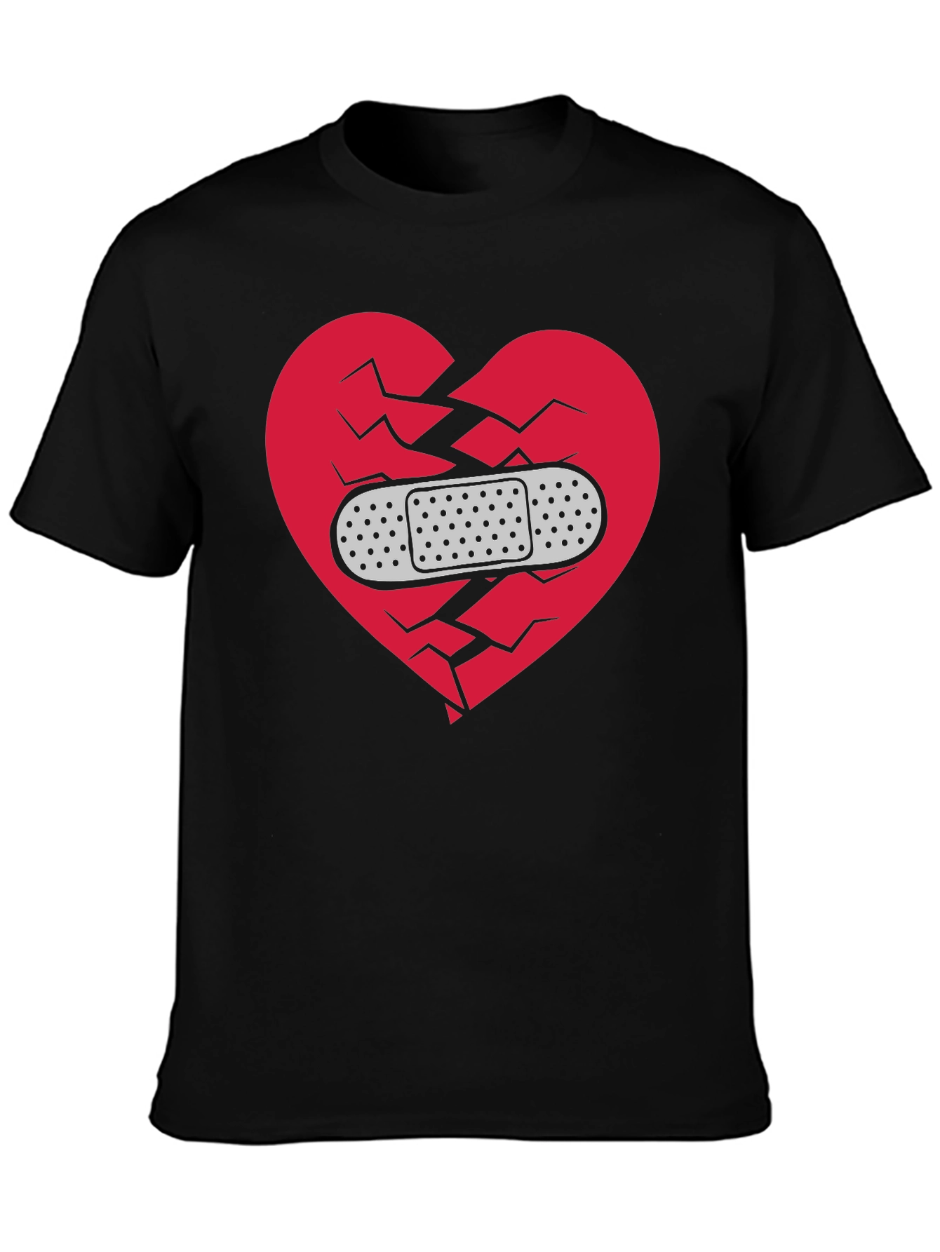 Broken Heart Healed T-Shirt - Mens Black Graphic Tee