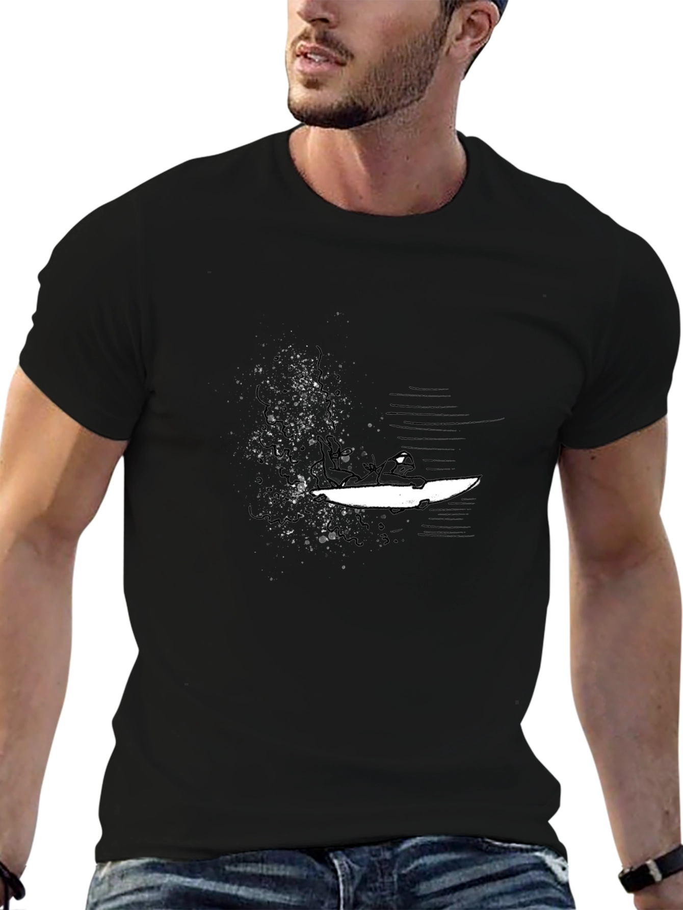 Surfer Graphic Black T-Shirt - Casual Style