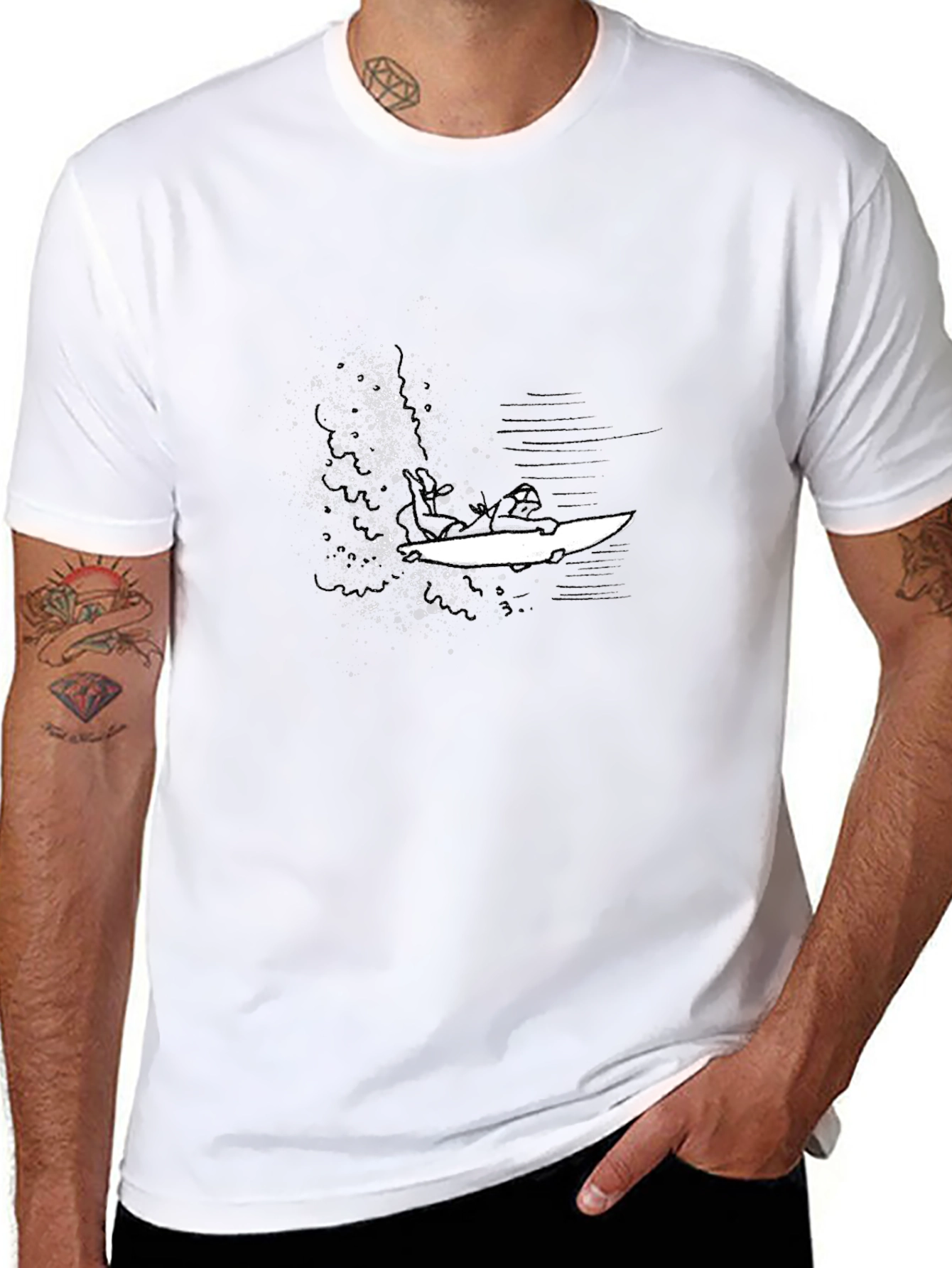 Surfer Graphic Black T-Shirt - Casual Style