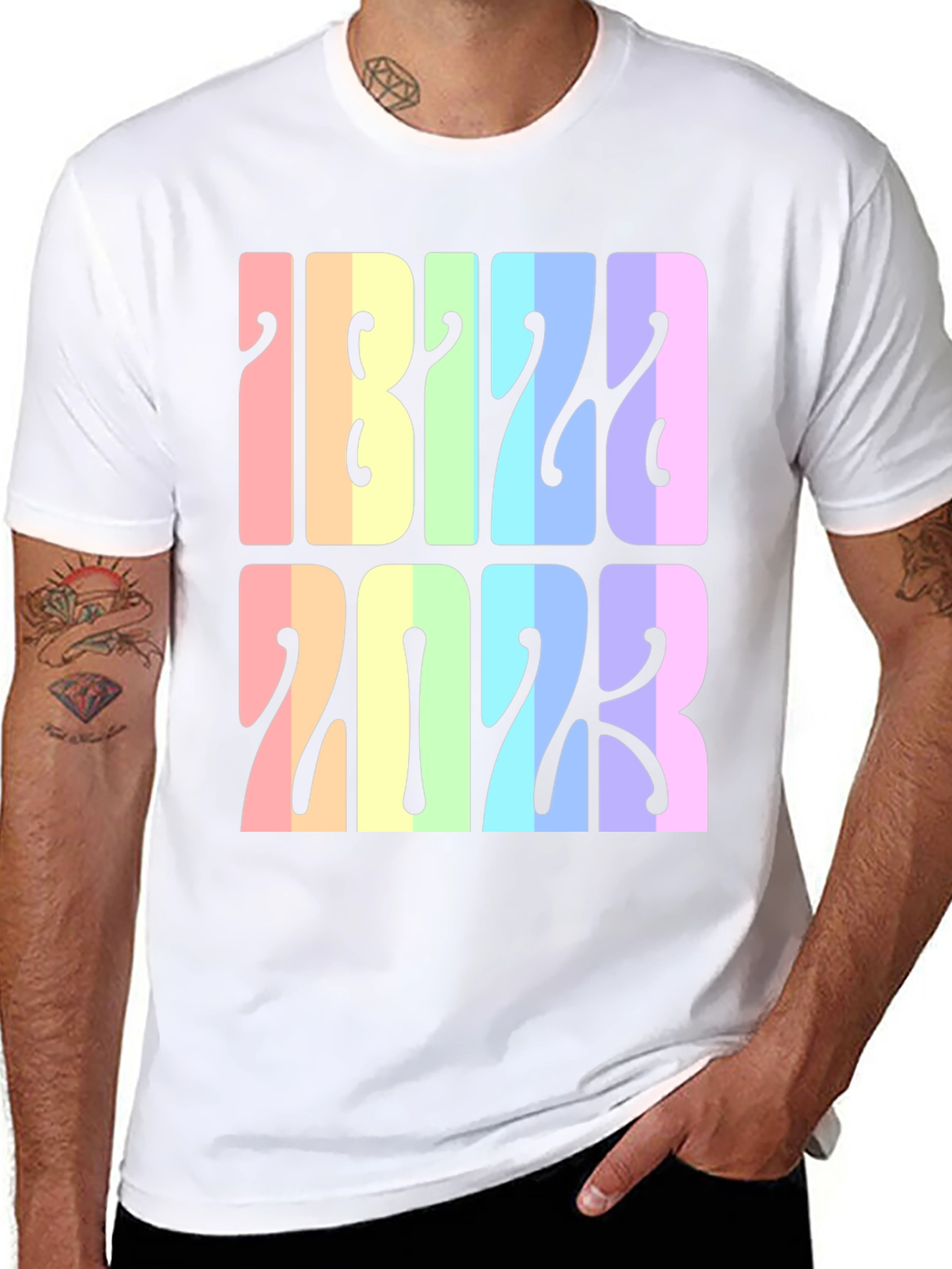 Ibiza 2023 Retro Rainbow T-Shirt