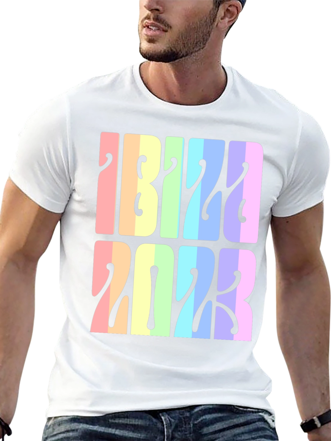 Ibiza 2023 Retro Rainbow T-Shirt
