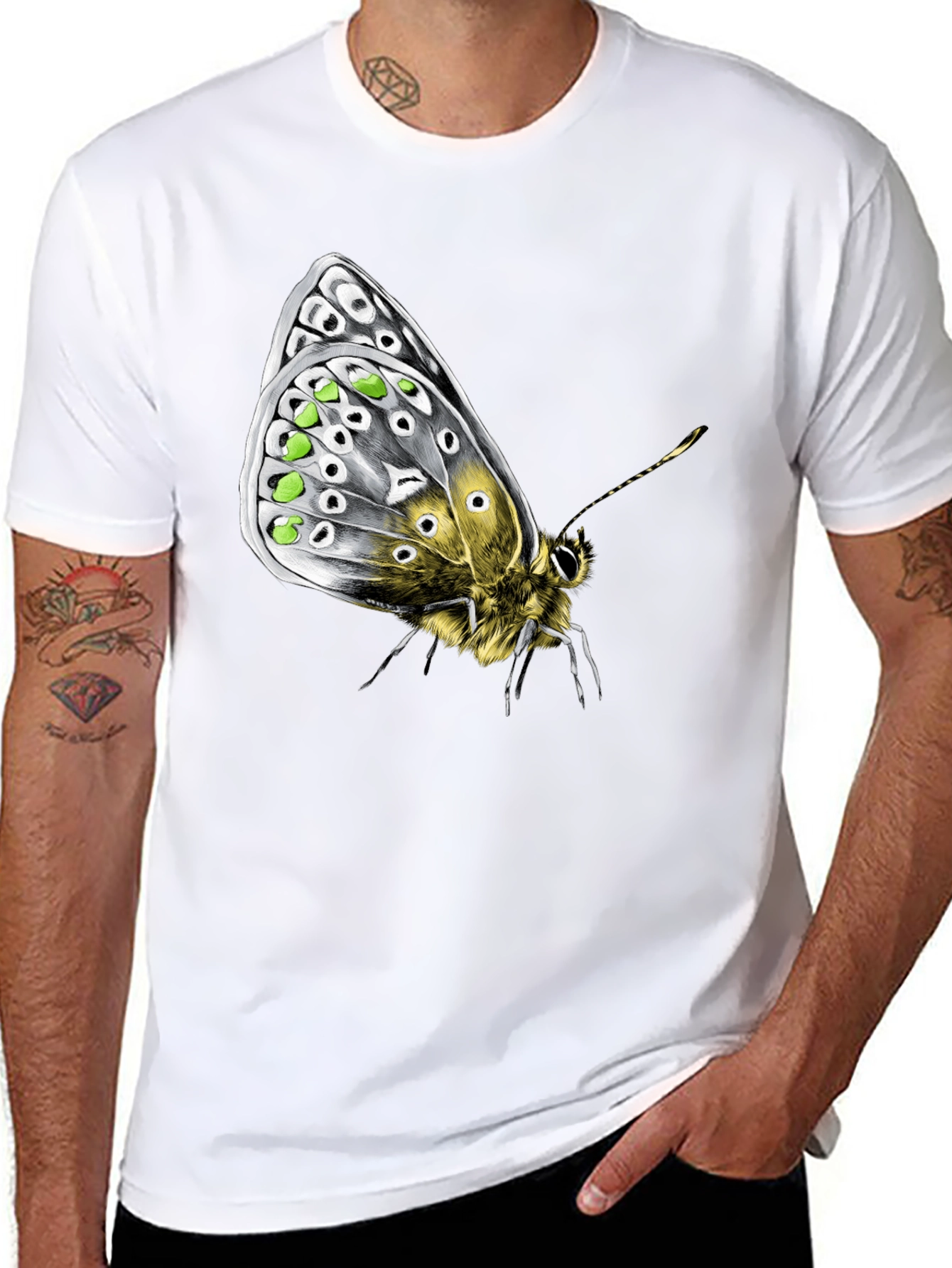 Butterfly Graphic Tee - Unique Insect Design