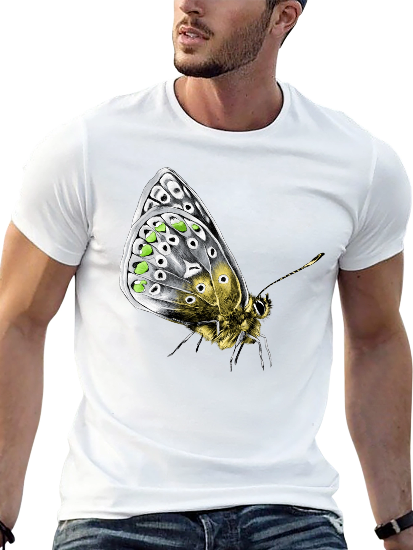 Butterfly Graphic Tee - Unique Insect Design
