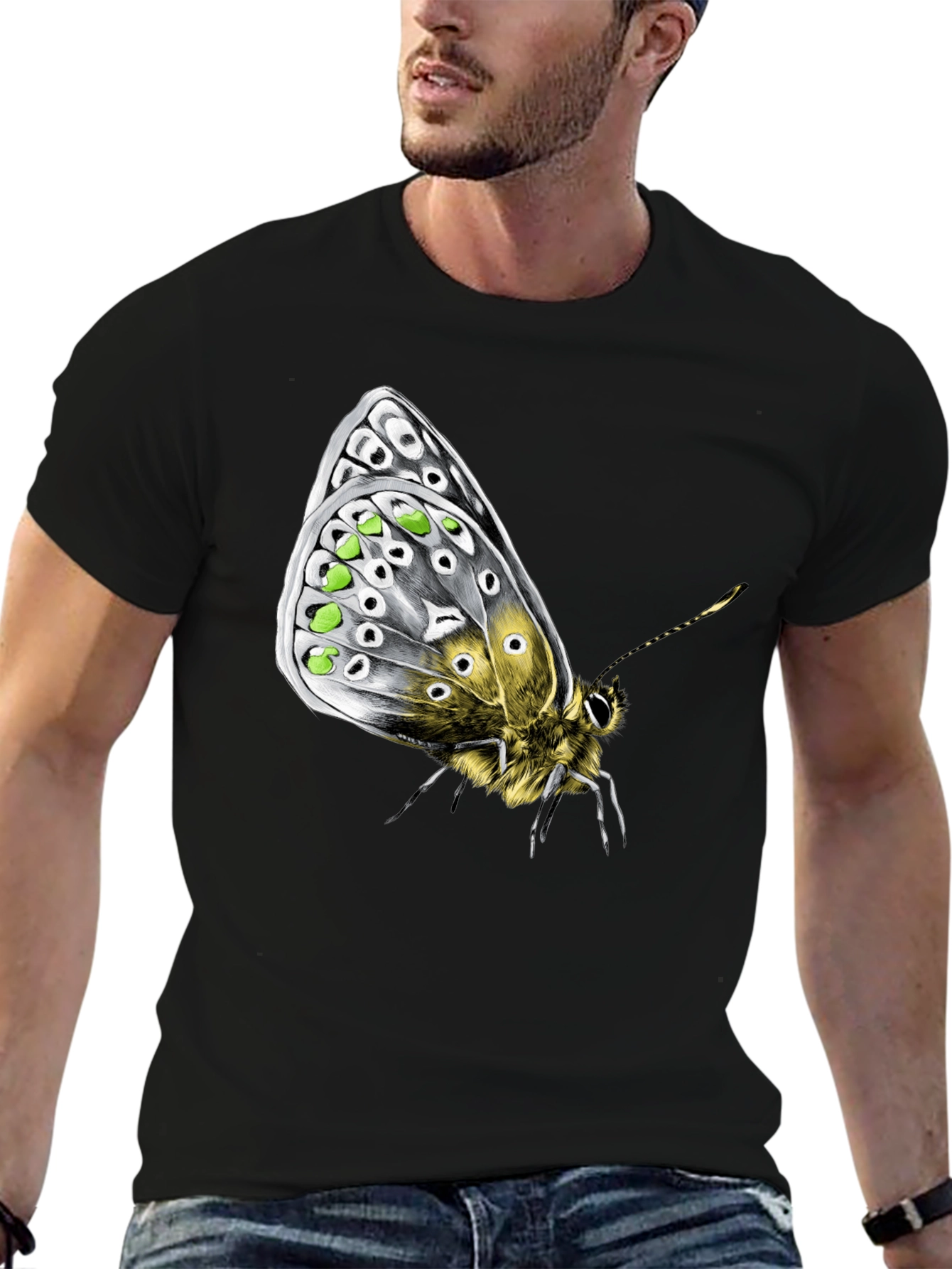 Butterfly Graphic Tee - Unique Insect Design