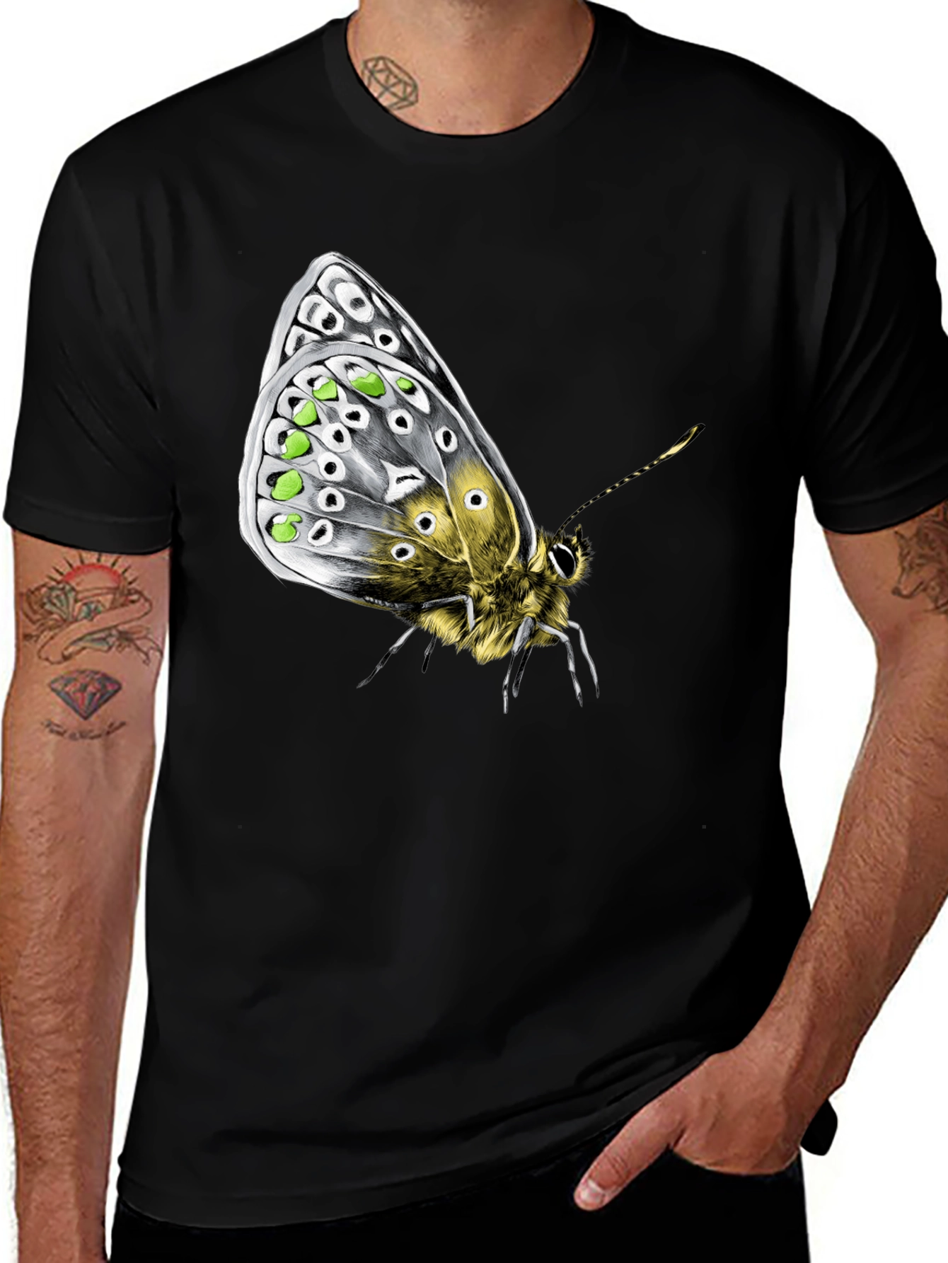 Butterfly Graphic Tee - Unique Insect Design